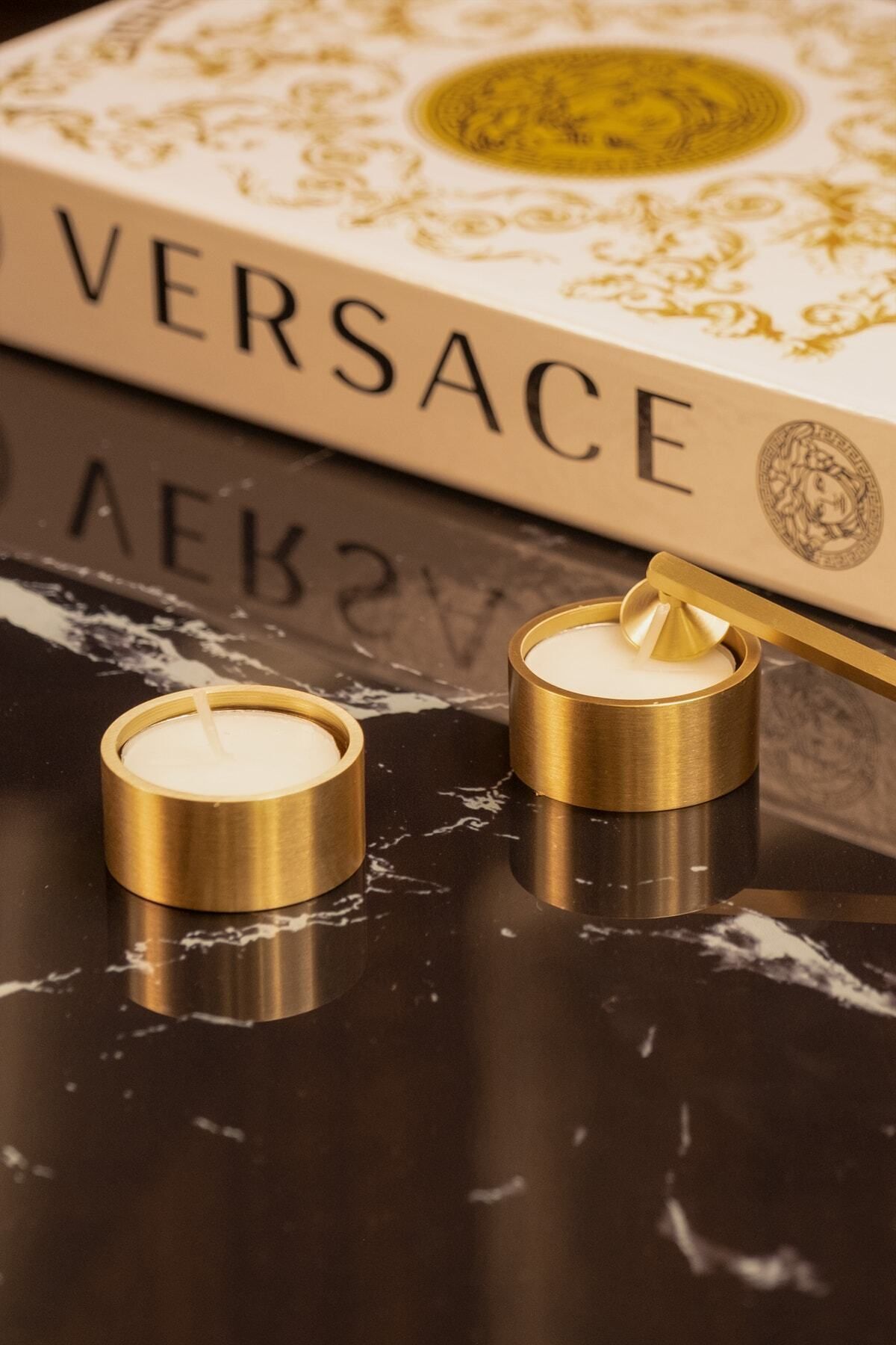 Elioure El Yapımı Pirinç Tealight Mumluk, Şık ve Zarif Tasarım, Ev Dekoru için Mükemmel