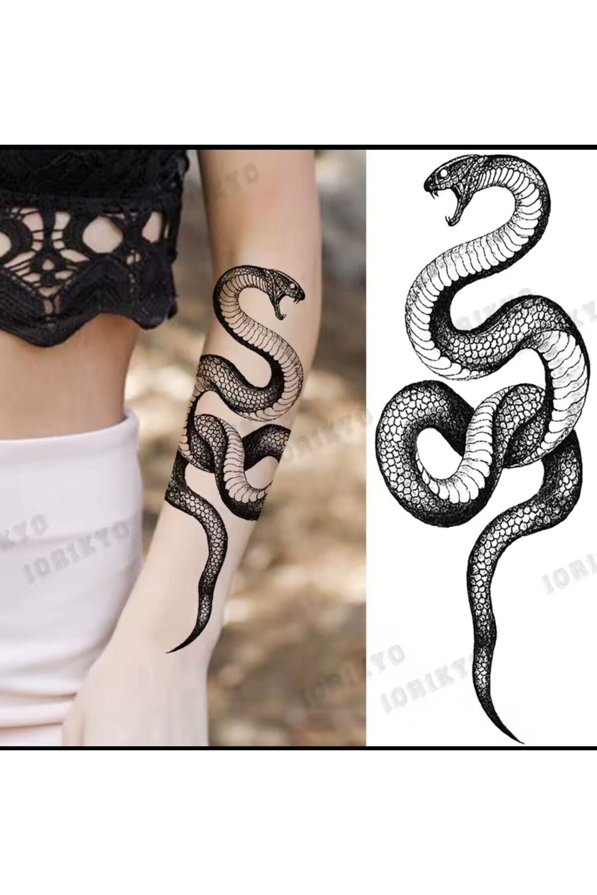 Arescollection YARI KALICI ( MİN 15 GÜN MAX 1 AY) YILAN FİGÜRLÜ TATTOO DÖVME