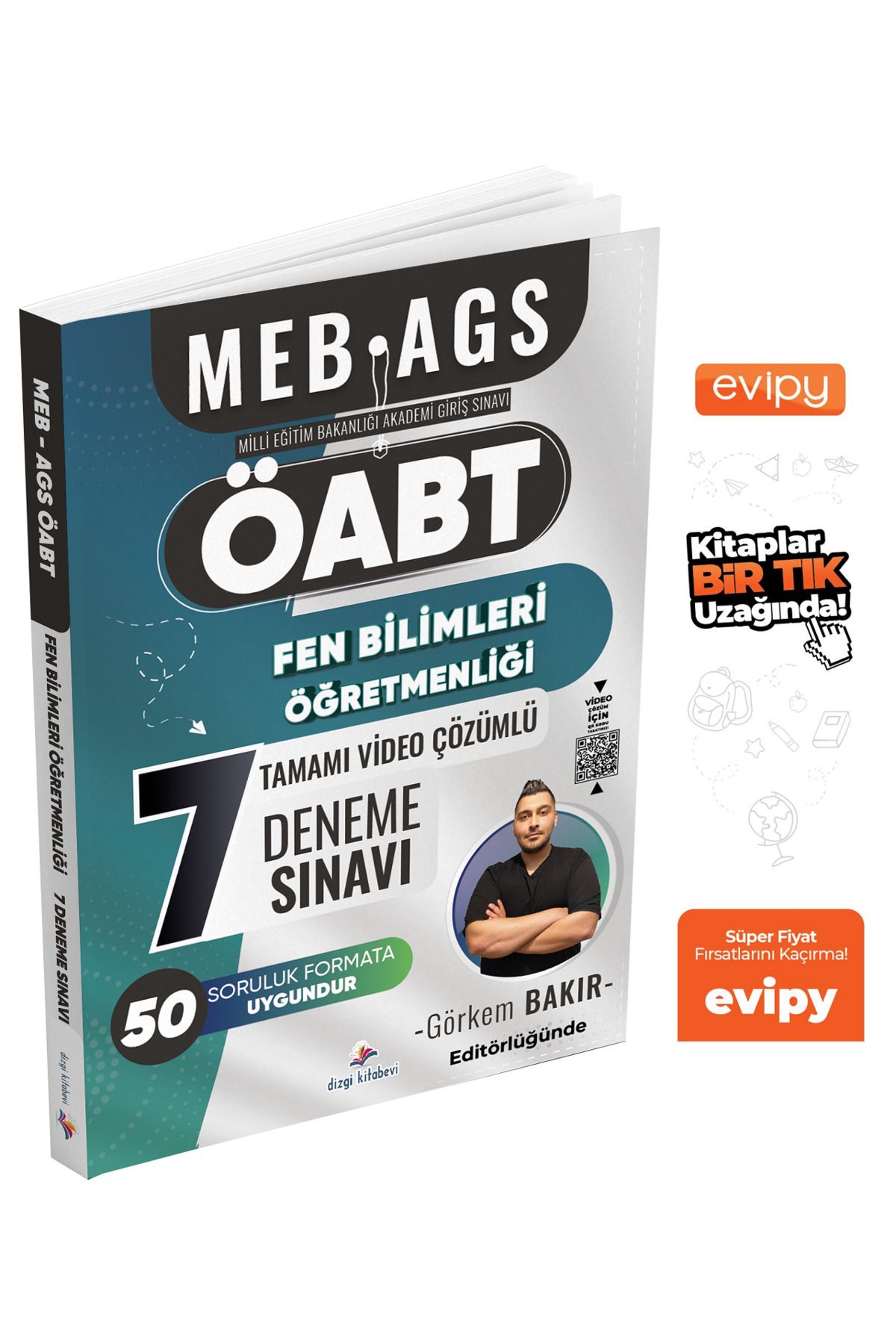 Dizgi Kitap ÖABT MEB-AGS Fen Bilimleri Öğretmenliği 7 Deneme Çözümlü - Görkem Bakır Ayraç Hediyeli