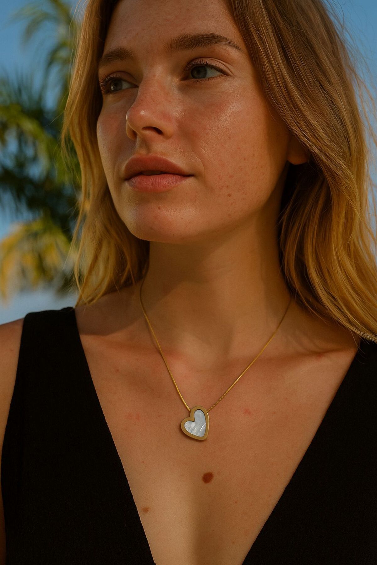 Parla CHIC Sedefli Kalp Model Kolye