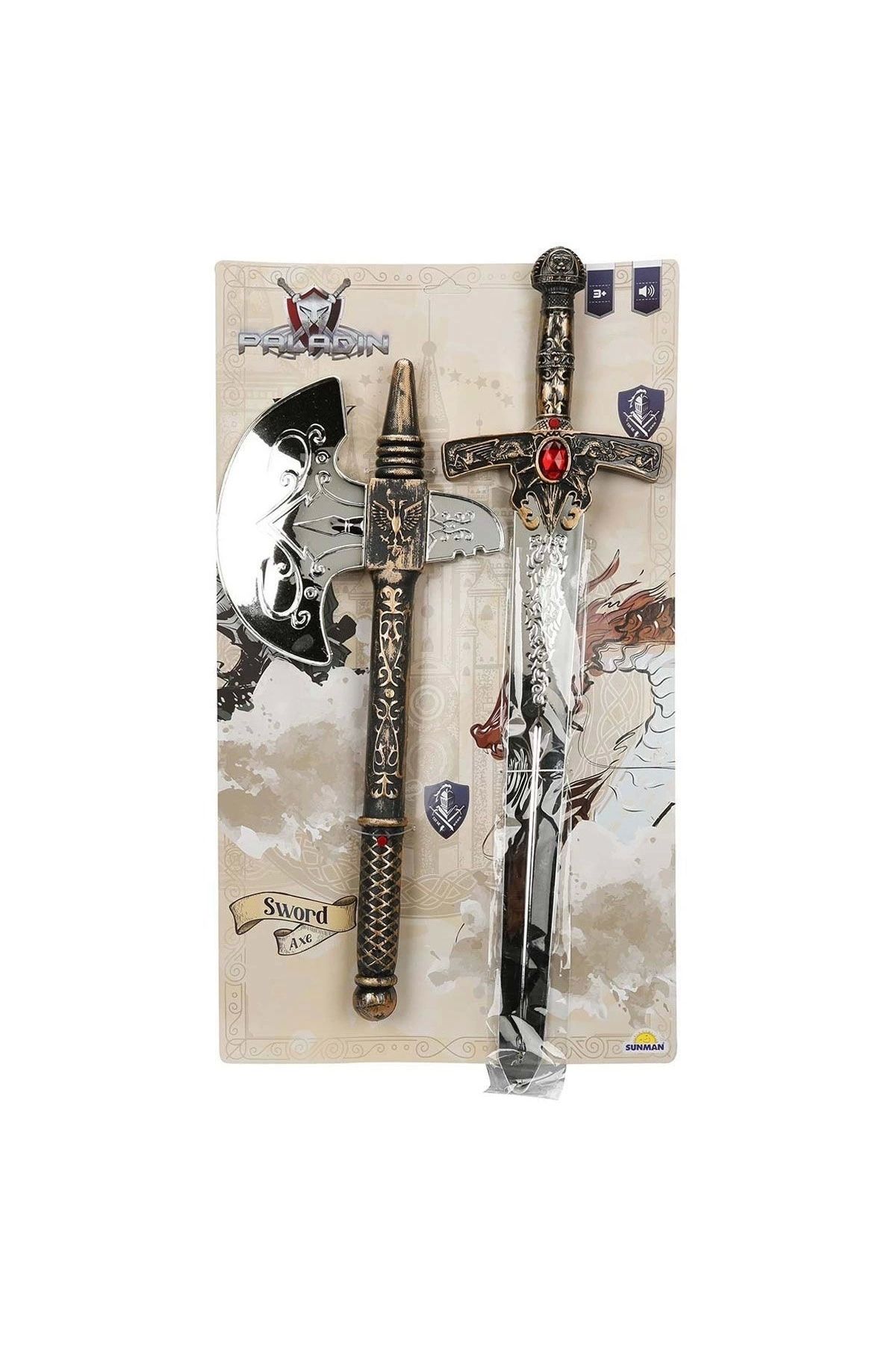 shop 9121 Sesli Şövalye Seti Kılıç Balta -Sunman