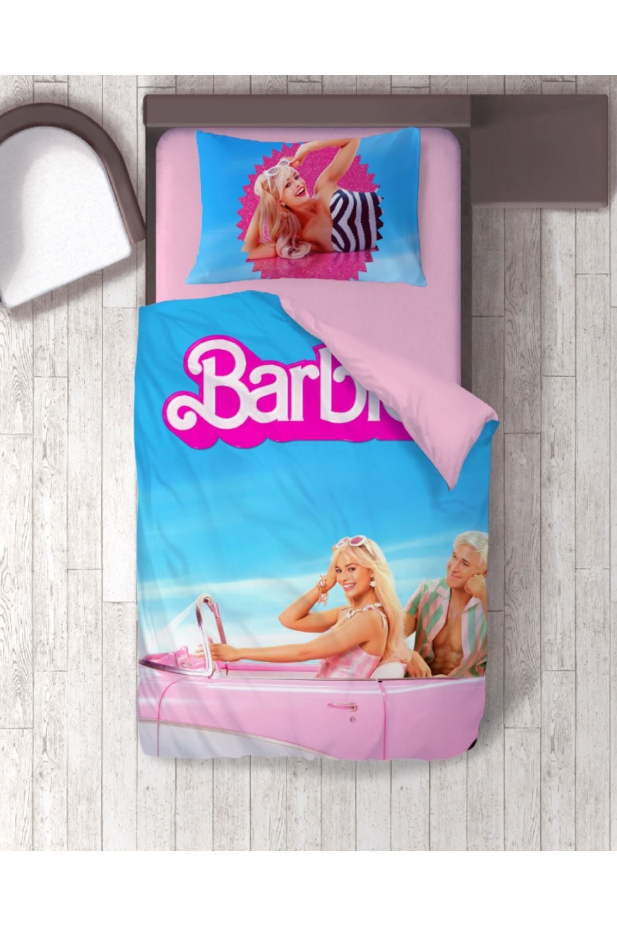 hediyechy GİFT DUVET COVER Barbie Baskılı Tek Kişilik Nevresim Takımı