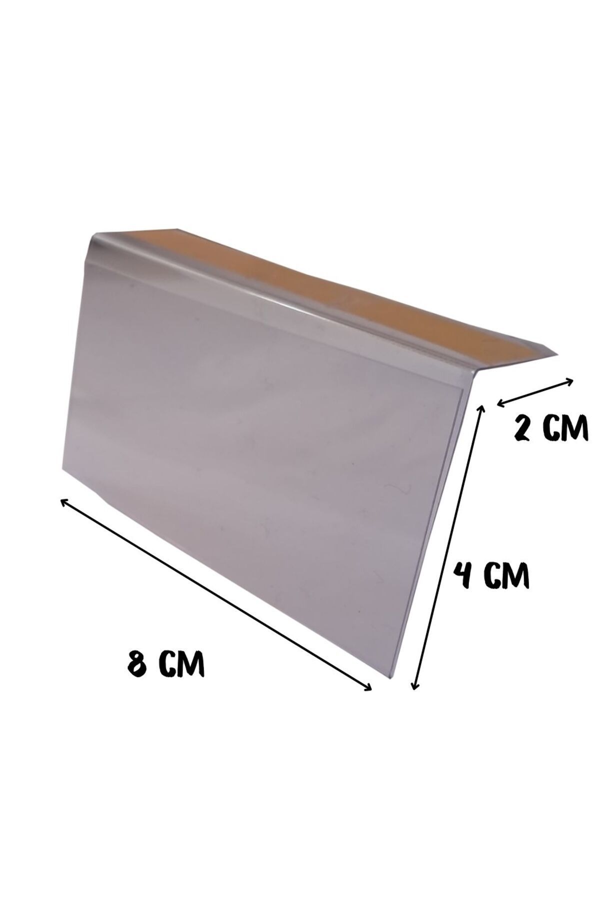 Mny Design 20 Adet Pvc Etiketlik Raf Önü Dik Yapışkanlı 8x4 Cm Vitrin Etiketliği, Raf Önü Etiketlik Isimlik