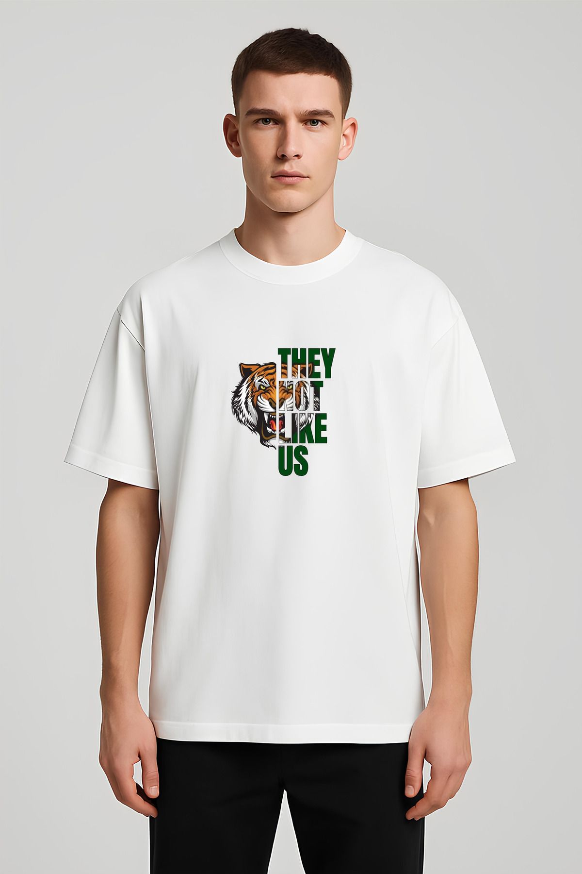 MODA Unisex Oversize Kalıp They Not Like Us Baskılı T-Shirt