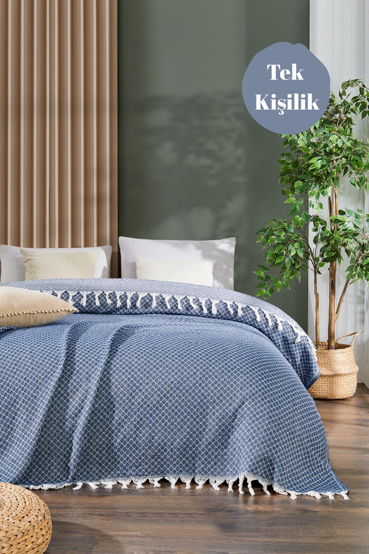 Casnack Umay Model İndigo Tek Kişilik Pike 170x210cm
