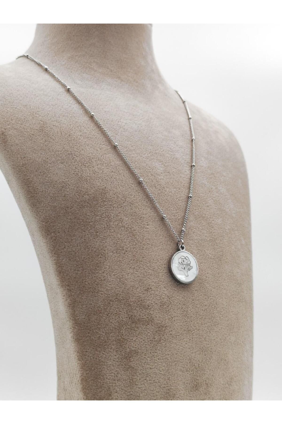 Nsl Jewels SEDEFLİ GÜL DETAYLI KOLYE