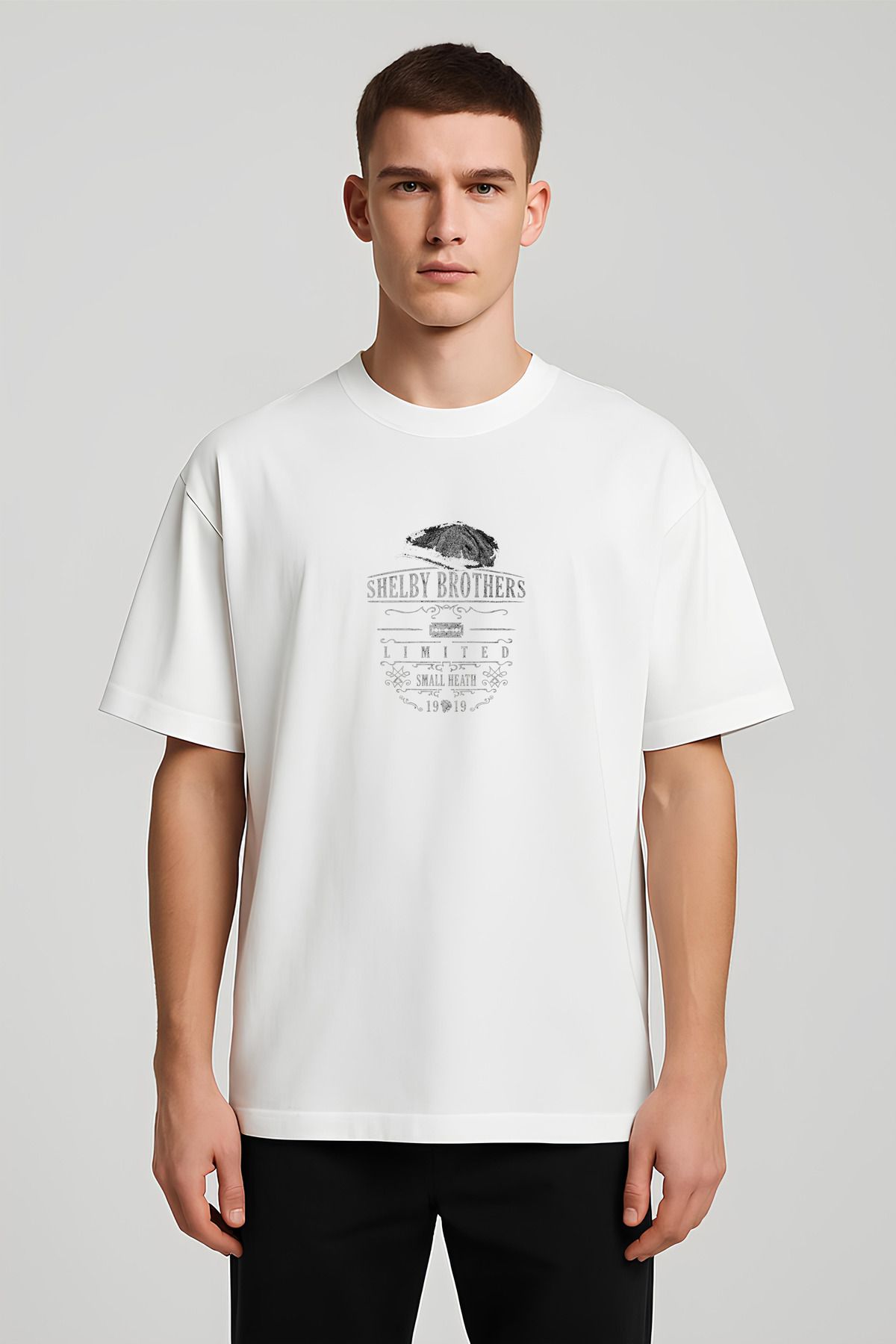 MODA Unisex Oversize Kalıp Shelby Baskılı T-Shirt