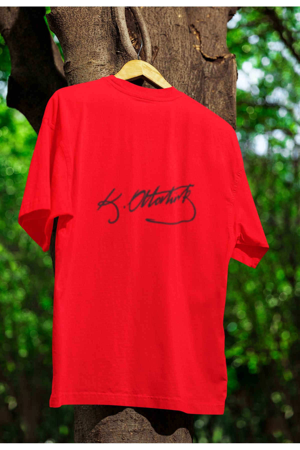MG 1881 - 1938 ATATÜRK BASKILI UNISEX BİSİKLET YAKA PAMUKLU OVERSIZE KALIP KISA KOLLU T-SHIRT