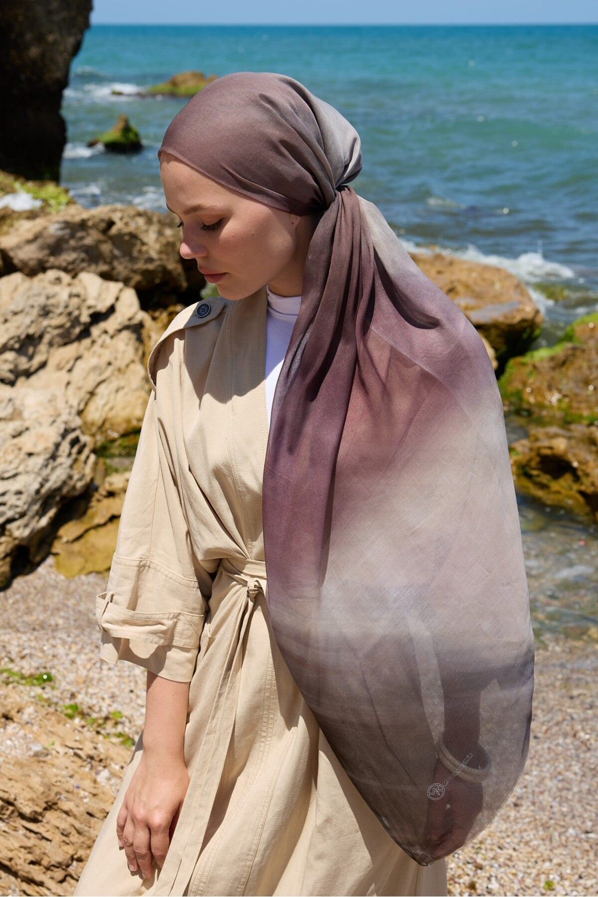 Modakaşmir-Gradient Pattern Moon Shawl 3