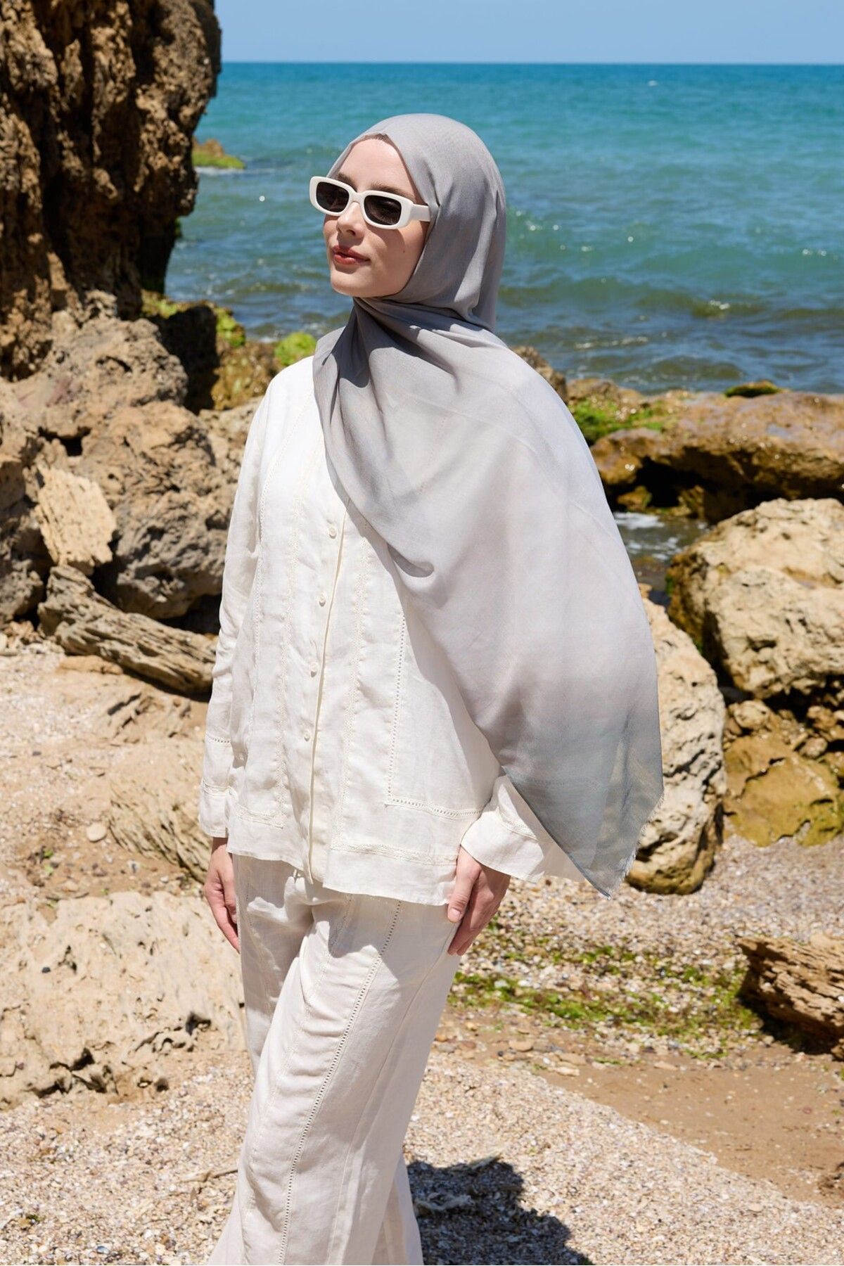 Modakaşmir-Gradient Pattern Moon Shawl 3