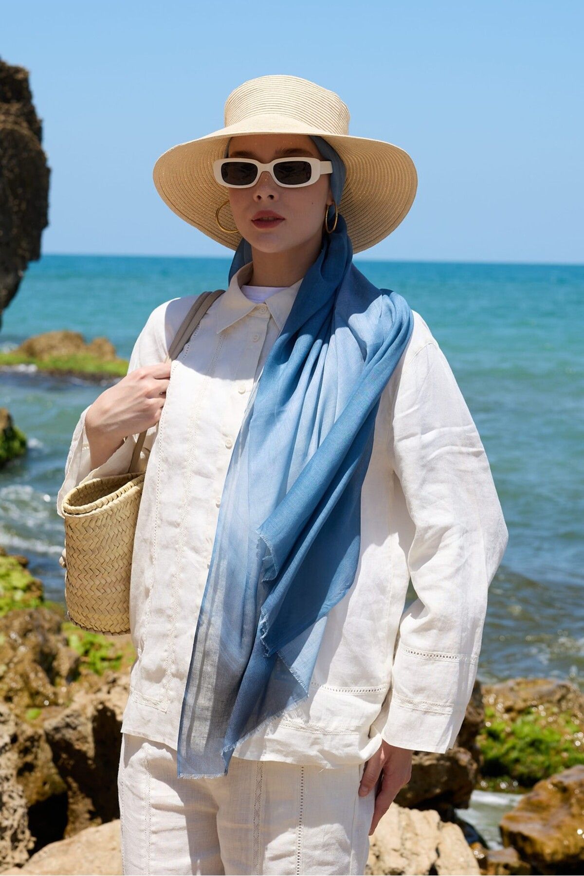 Modakaşmir-Gradient Pattern Moon Shawl 3