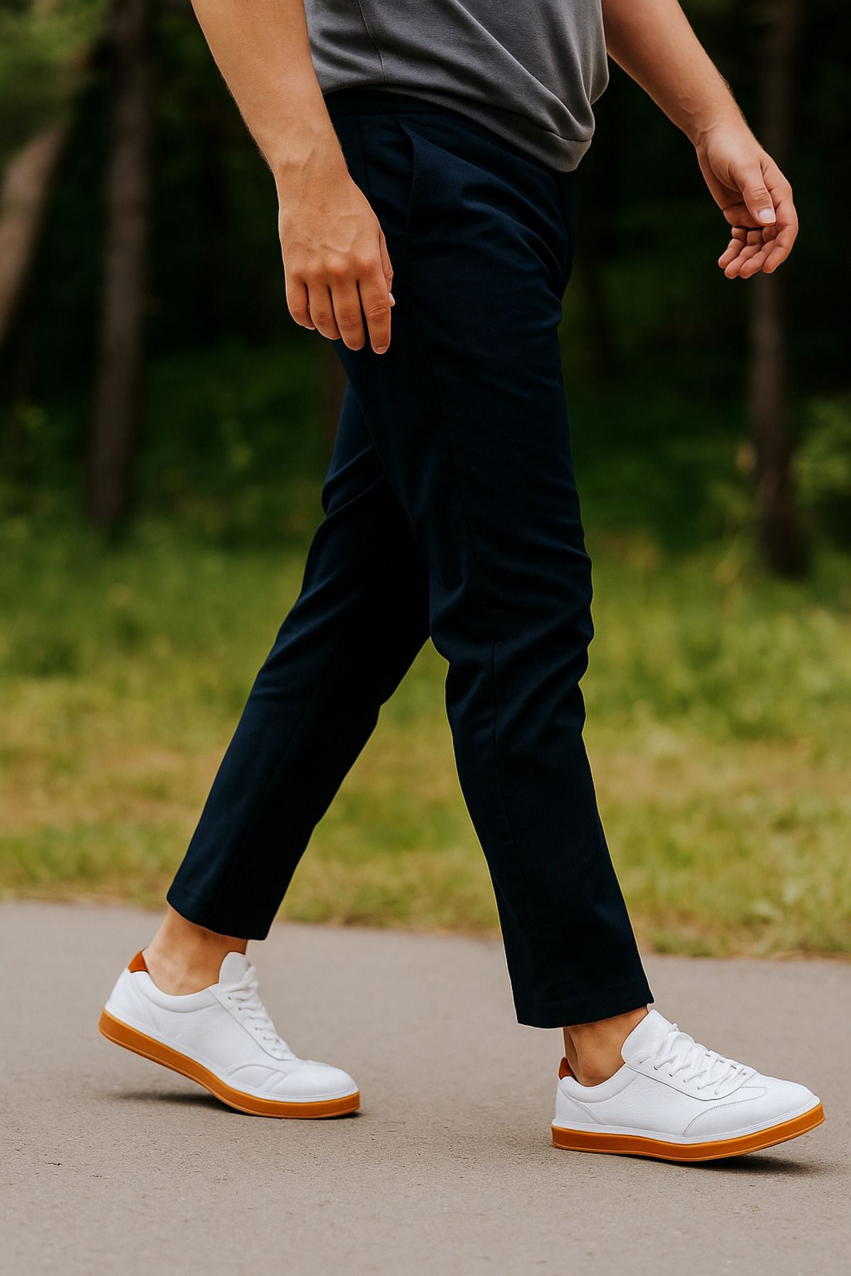 Growish GR305 Hakiki Floter Deri Beyaz Üst Kalite Kauçuk Taban Erkek Sneaker Ayakkabı