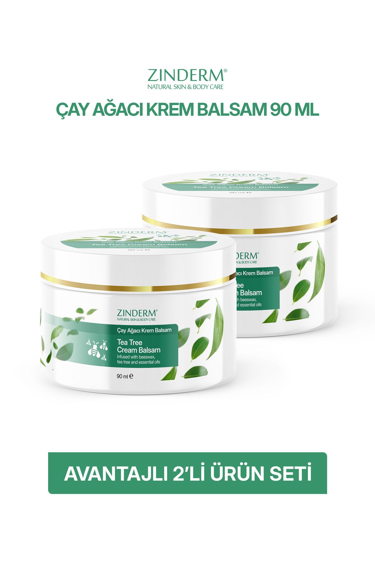zinderm Çay Ağacı Yağı Kremi, Balsamı (2 Adet X 90 ml)