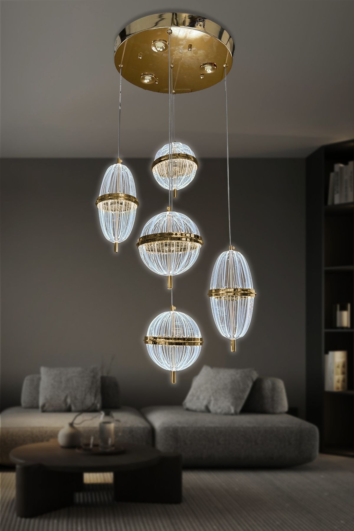 RSCOLLECTIONS Orbella 5 li Sarkıt Led Avize