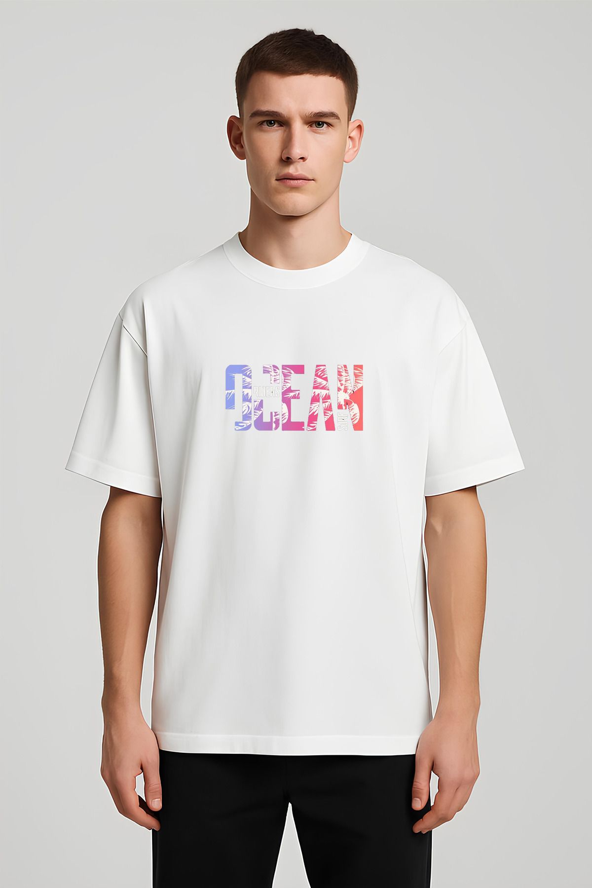 MODA Unisex Oversize Kalıp Ocean Baskılı T-Shirt