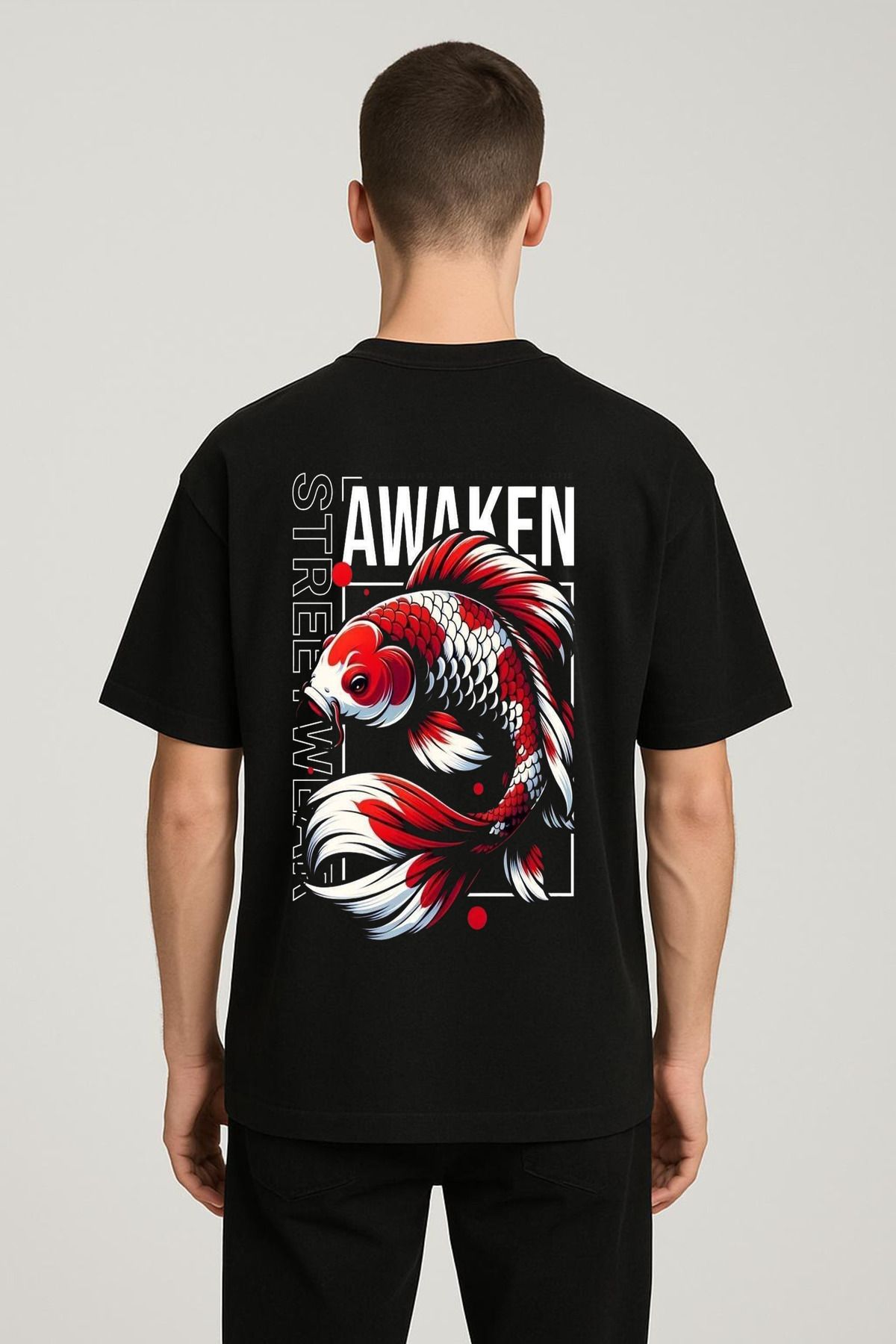 MODA Unisex Oversize Kalıp Awaken Baskılı T-Shirt