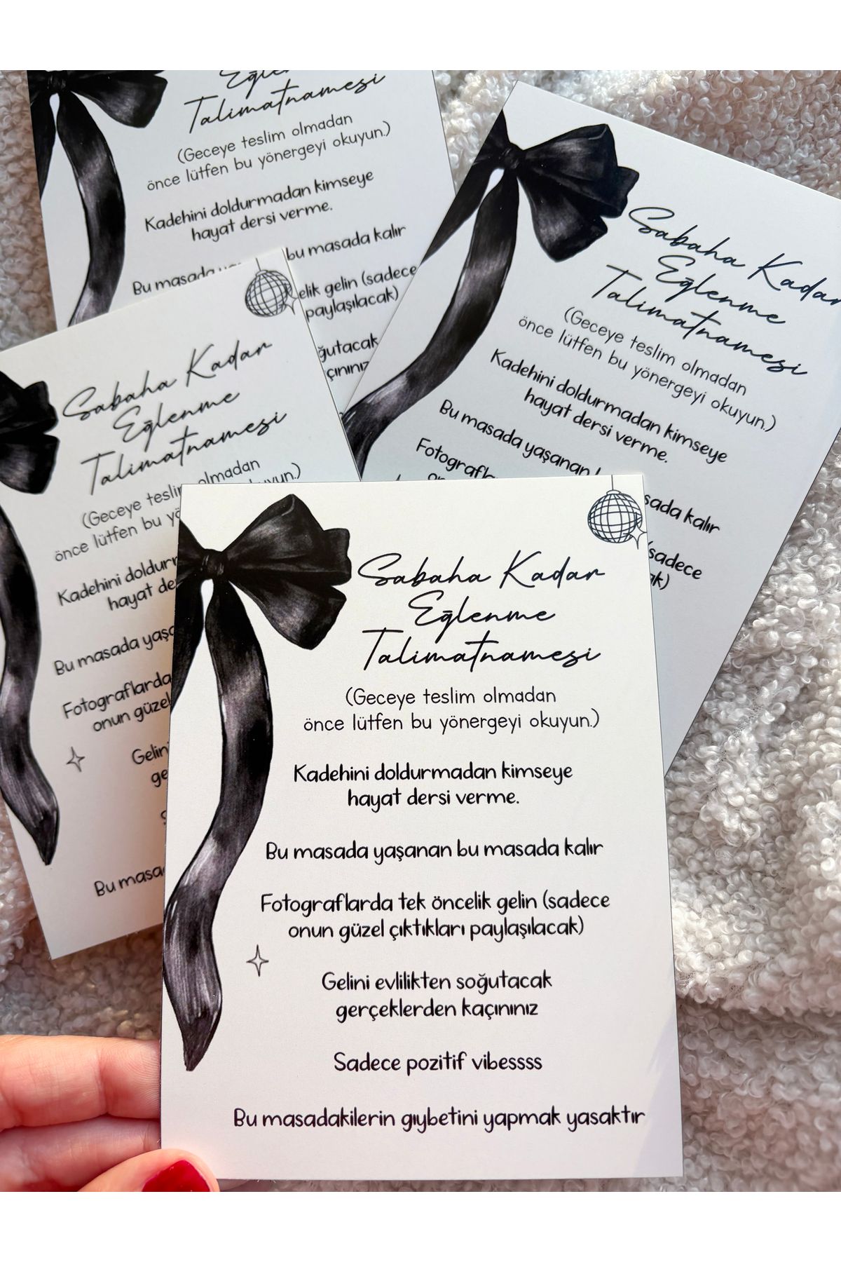 Pankart Evi Bekarlığa Veda Partisi Eğlenceli Gelin Kartı 9 Adet Siyah Krem - Bride To Be