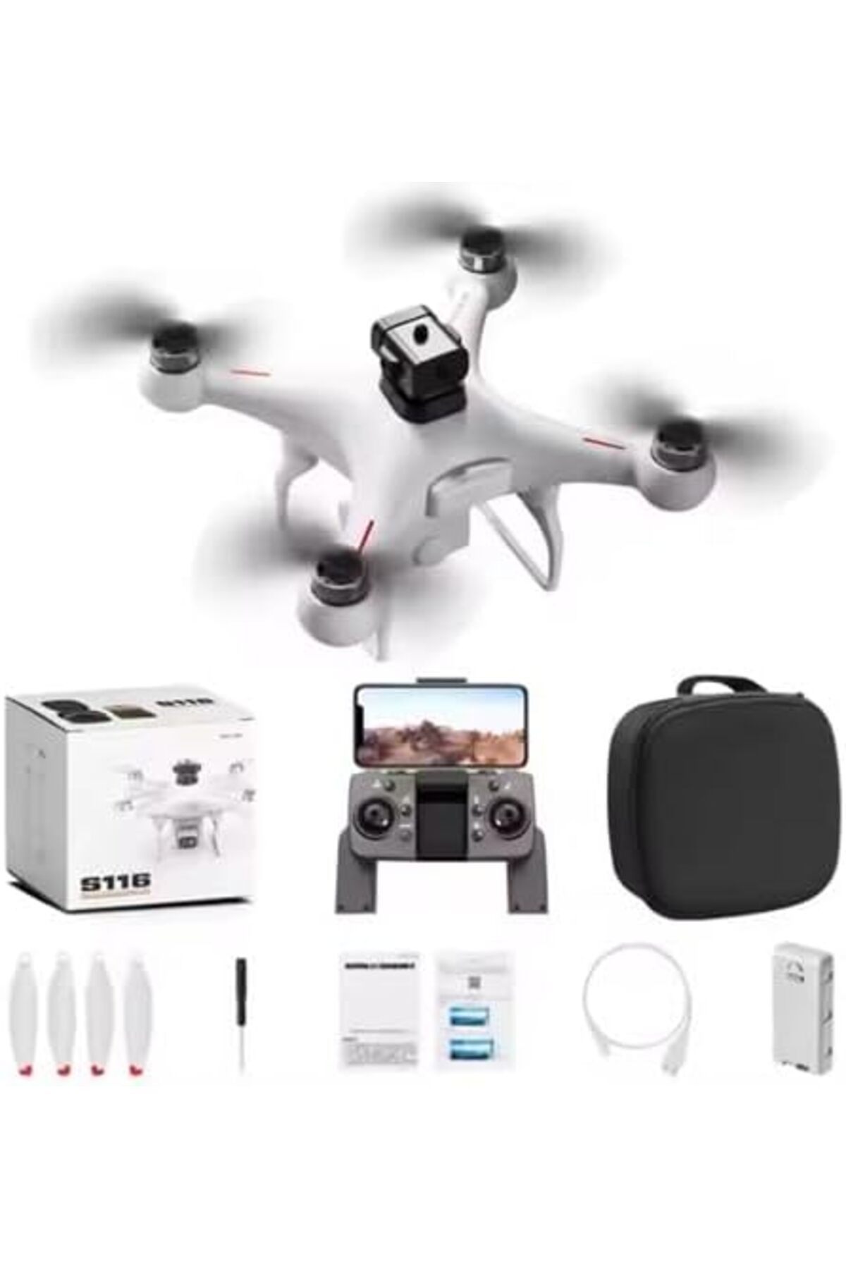 Generic-New S116 MAX RC Quadcopter Professional Obstacle Avoidance Drone Dual Camera 4K Optical Flow Brushle 4