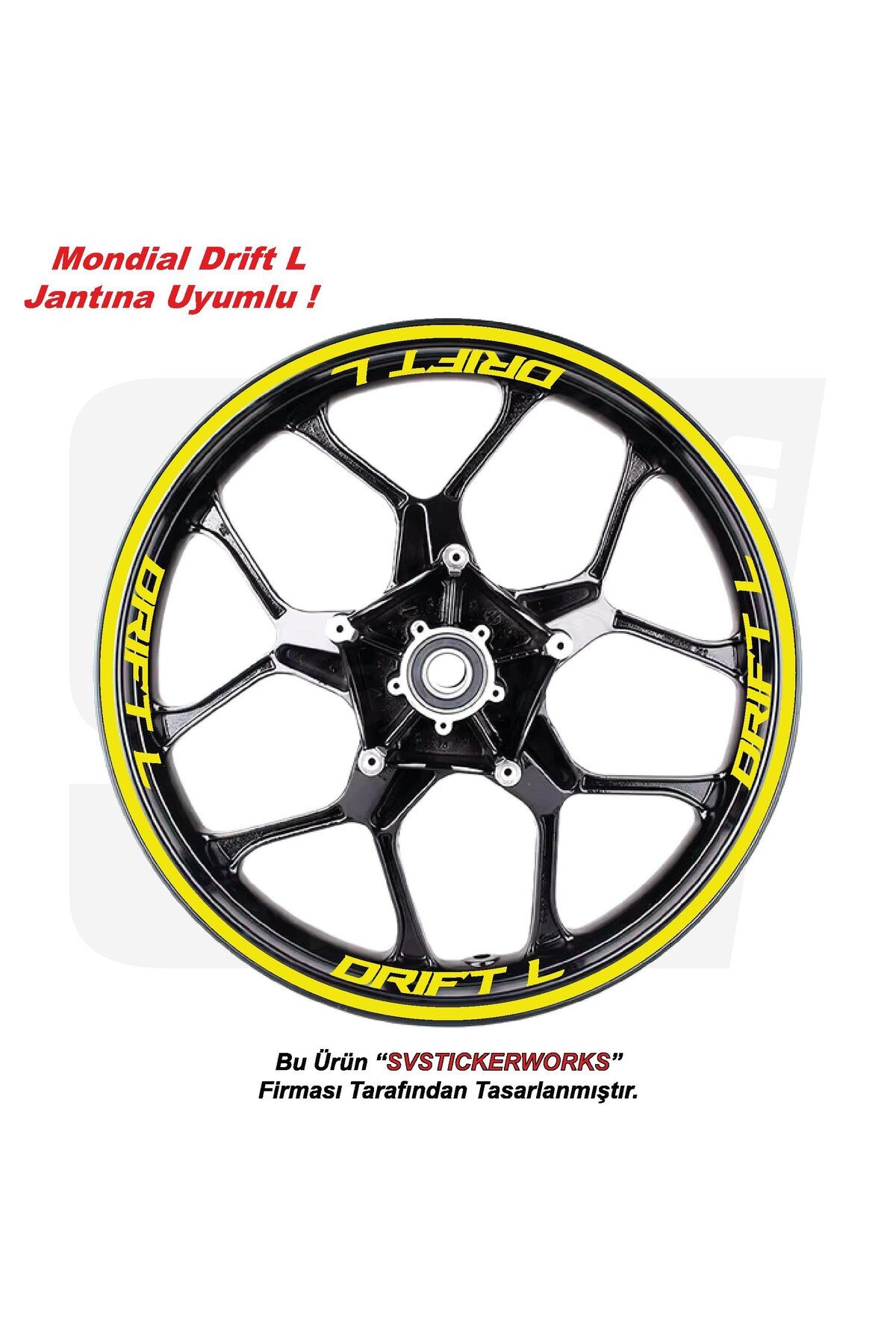 ARONA Mondial DRİFT L 125 Motosiklet Jant Şeridi 32'Li Set Sticker Etiket Modeli