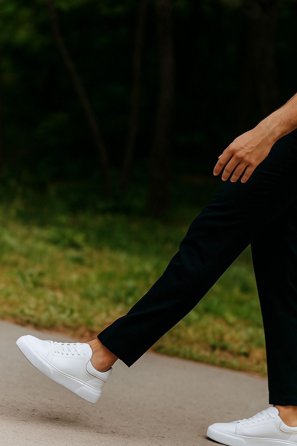 Growish GR0308 Hakiki Floater Deri Özel Yapım Yüksek Eva Taban Beyaz Sneaker Erkek Ayakkabı