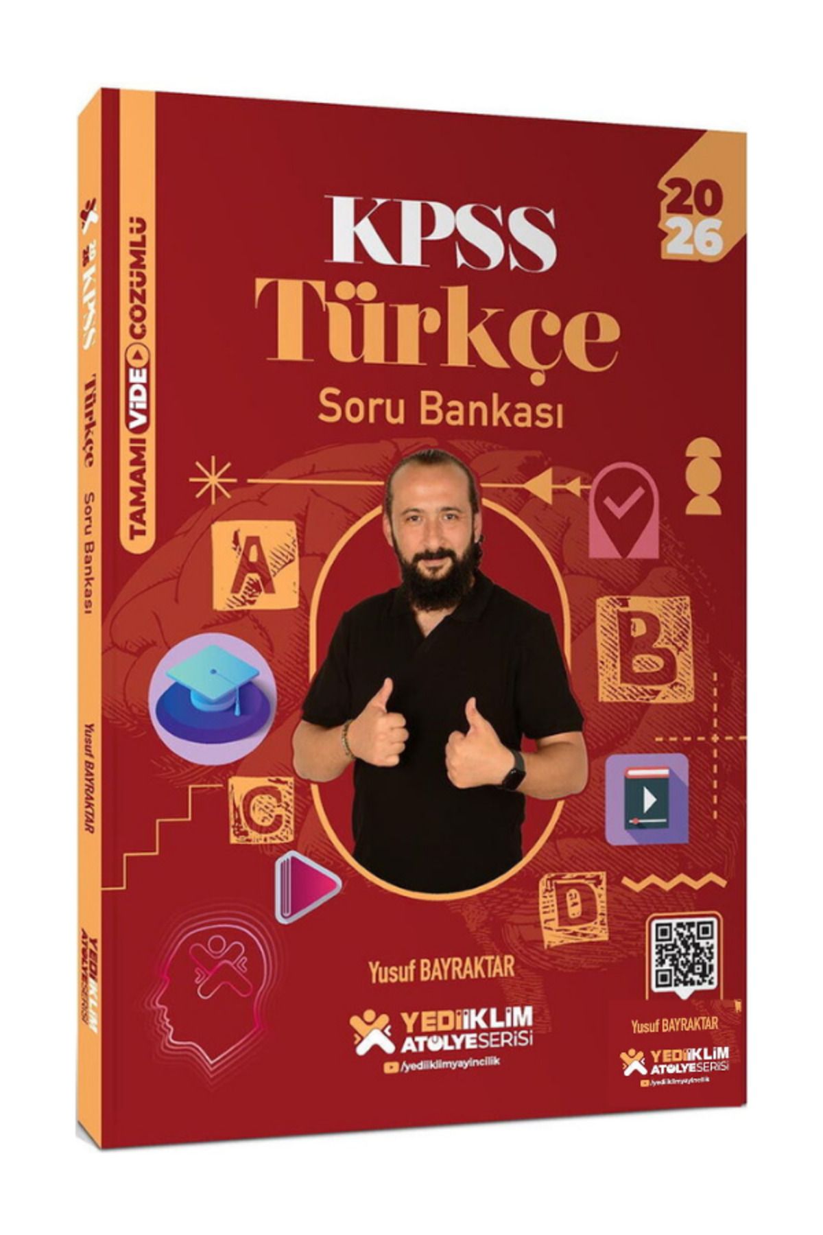 Yediiklim Yayınları Atölye Serisi 2026 KPSS Genel Yetenek Türkçe Tamamı Video Çözümlü Soru Bankası Yusuf Bayraktar
