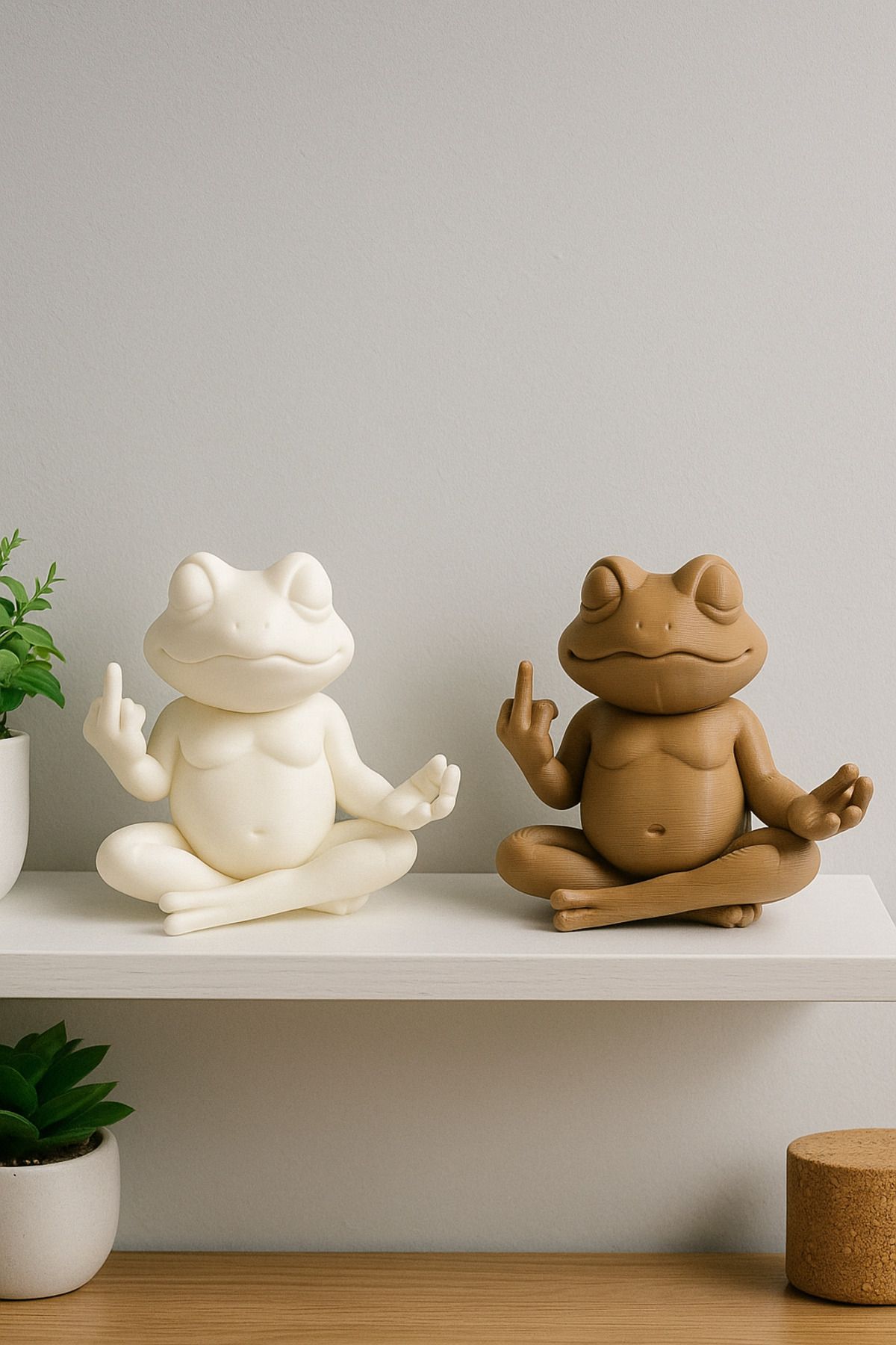 Oynix Meditasyon Yapan Kurbağa Dekoratif Biblo 2'li 6cm
