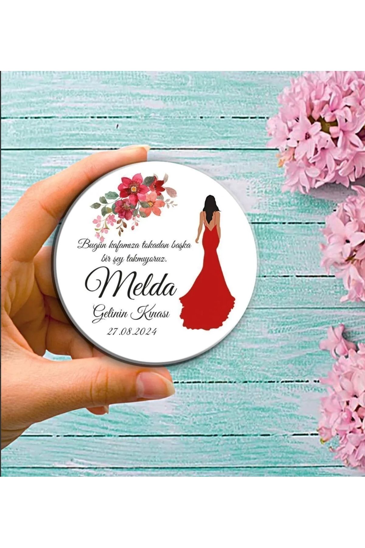 TOZLU RAF Kına Düğün Nişan Doğum Günü Etiketi Sticker Çap 3,5 cm 70 adet