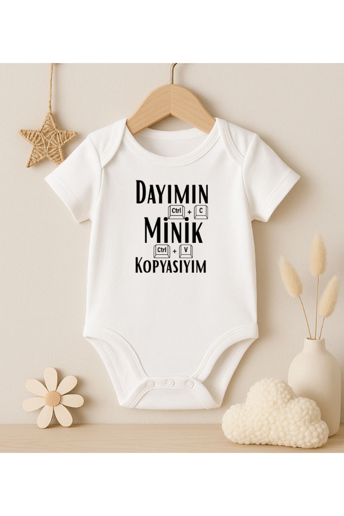 MODAT Dayımın Minik Kopyasıyım Yazılı Bebek badi zıbın