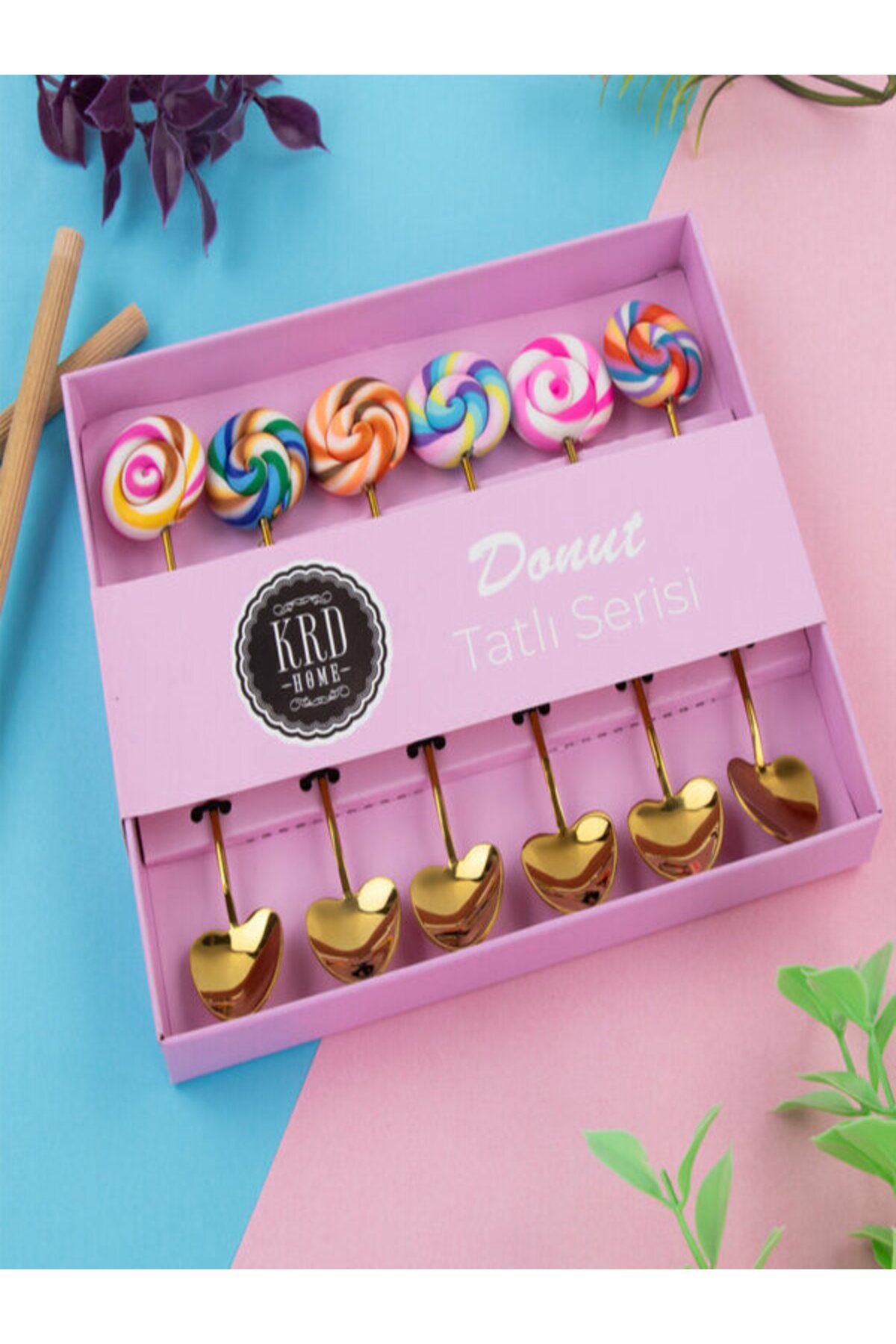 AŞKGÜL STORE Kaşık Donut Tatlı Serisi 6'Lı KRD 8651 / KRD-5155 8810