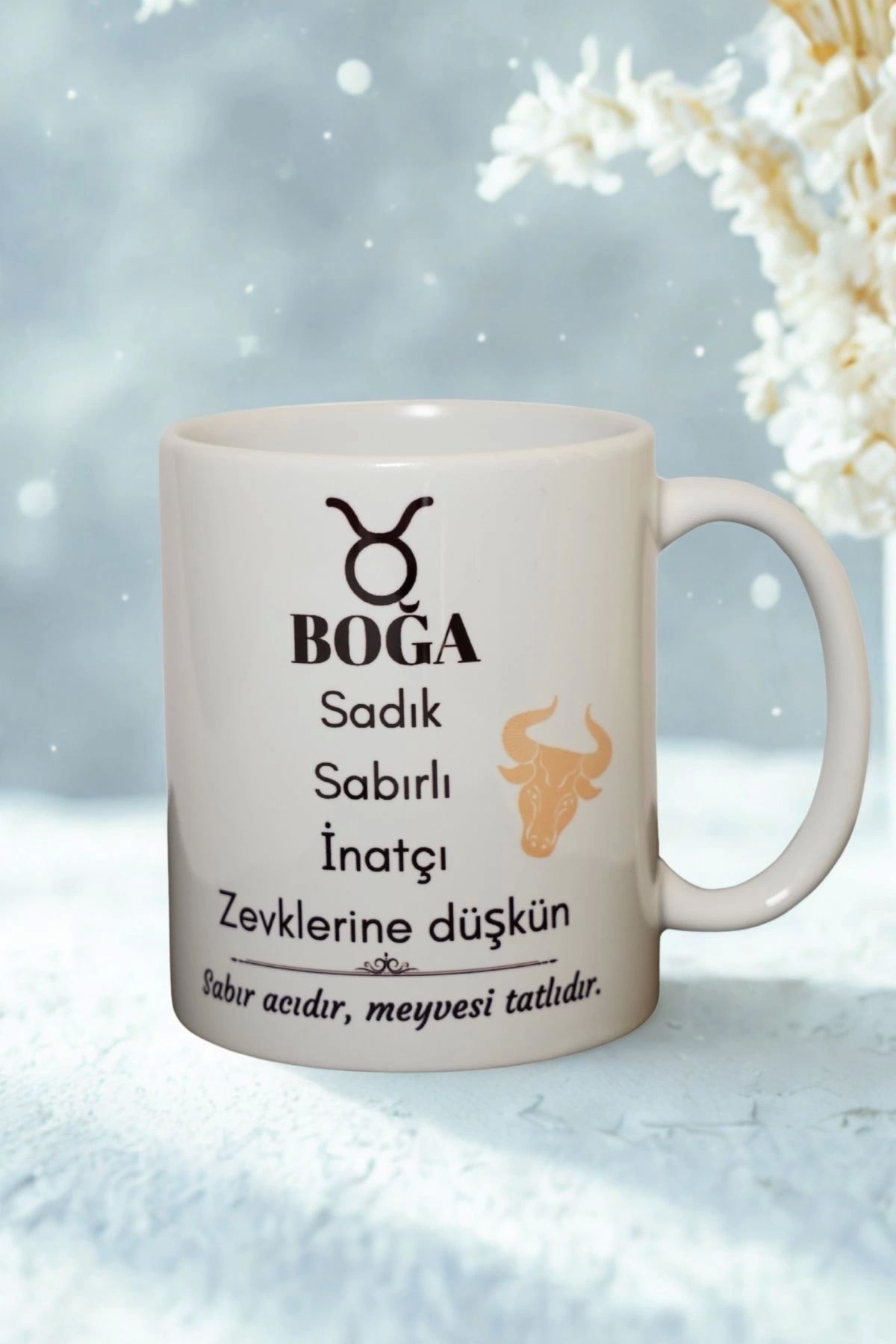 Ahinur Mutfak Boğa Burcu Temalı Burç Bardağı Kupa