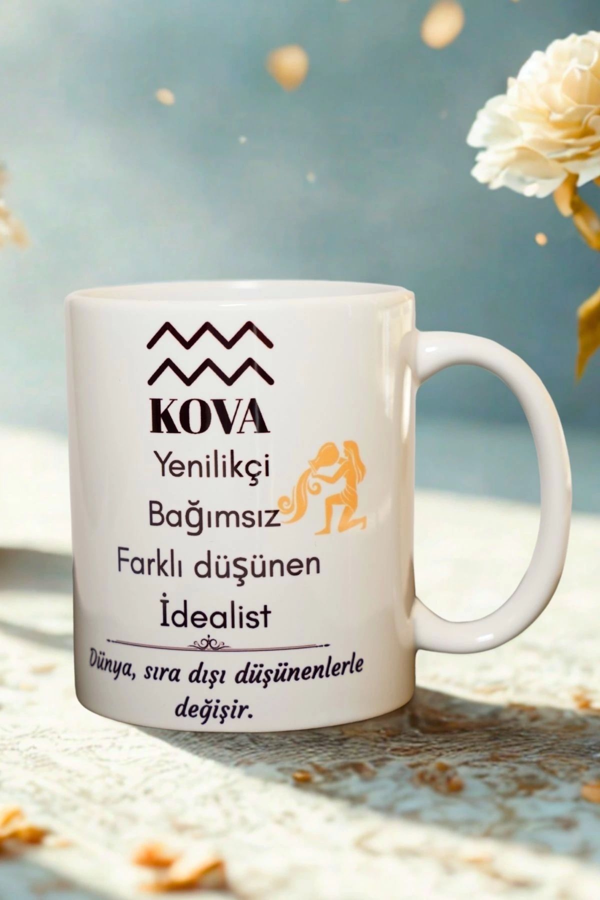 Ahinur Mutfak Kova Burcu Temalı Burç Bardağı Kupa