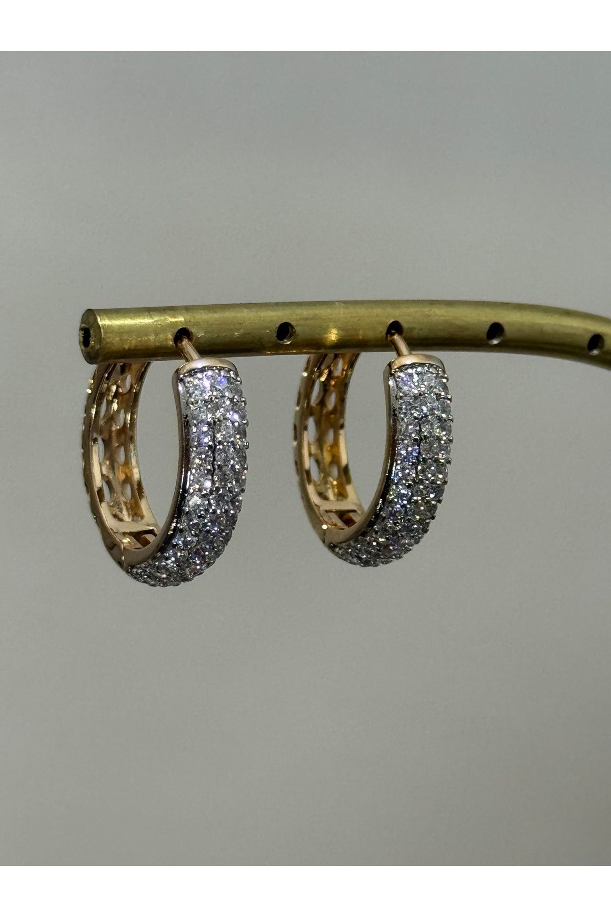XUPING JEWELRY 18K zirkon taşlı gold küpe paslanmaz kararmaz