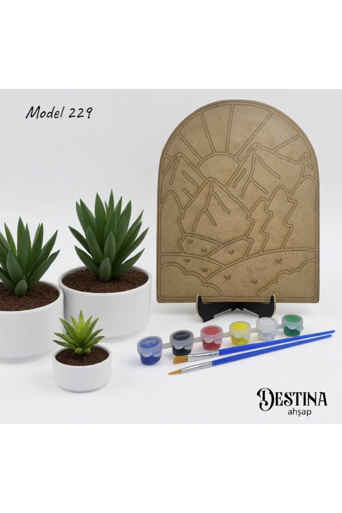 Destina Ahşap Mandala Boyama Seti - Ahşap Boyama-Model 229