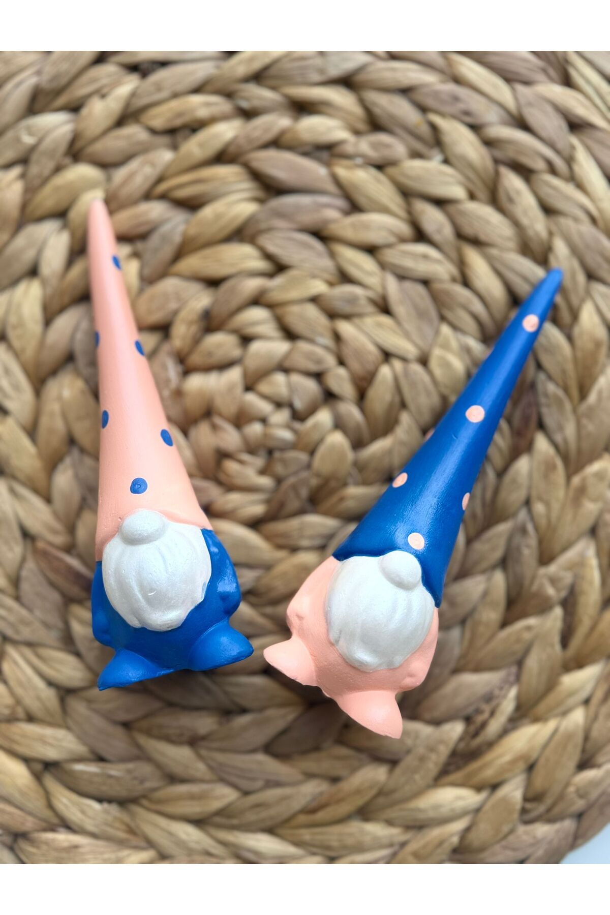 Candlebeedesign 2'li Dekoratif Turuncu Mavi Cüce