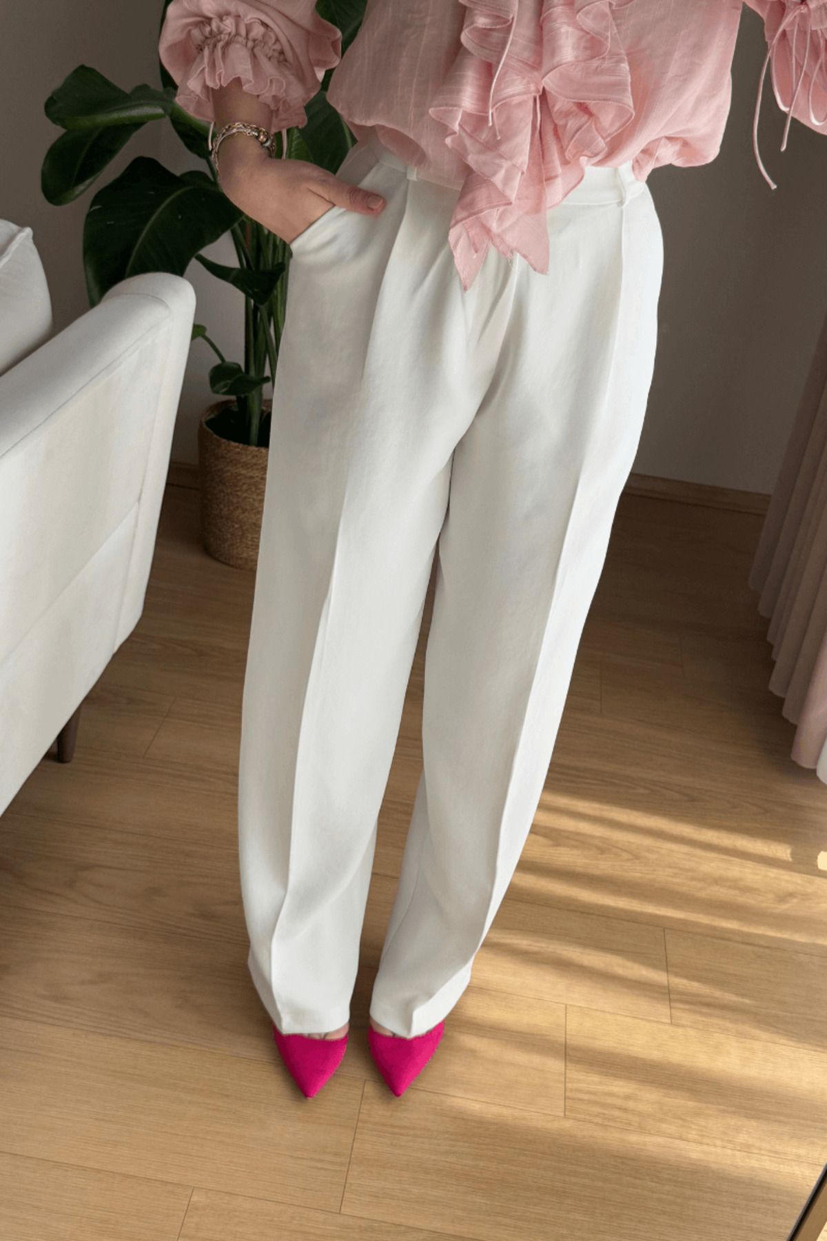 SEHOCO BUTİK Beyaz Premium Pantolon