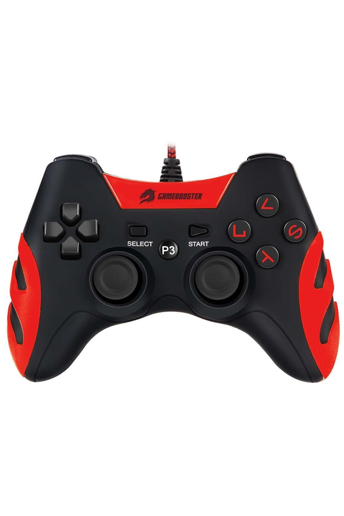 GAMEBOOSTER GB-J54R PS3 / PC Uyumlu Kırmızı Kablolu Dualshock Titreşimli Gamepad