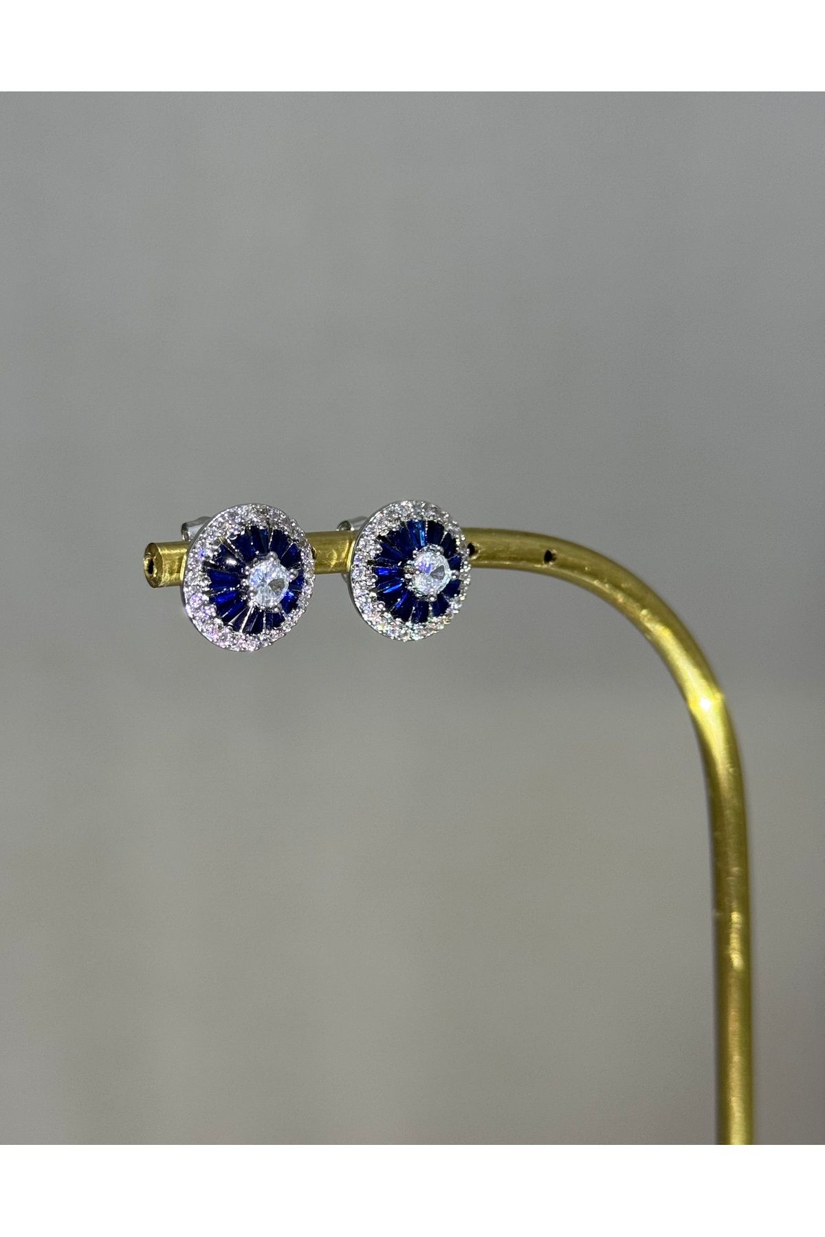 XUPING JEWELRY 316L mavi zirkon taşlı çelik küpe paslanmaz kararmaz