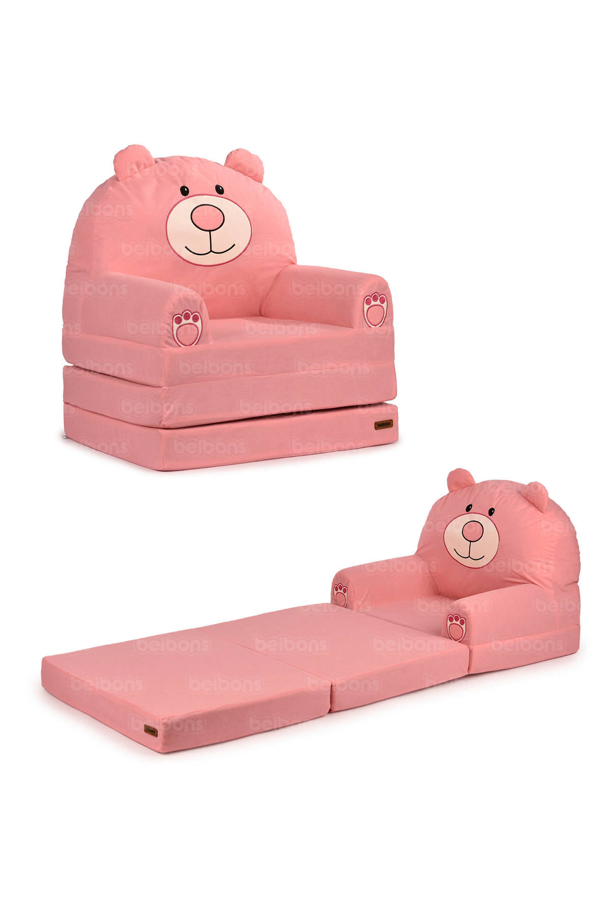 Beibons Portatif Katlanabilir Sevimli Çocuk Koltuğu - 3 Katlı Çocuk Yatak Koltuk - Taşınabilir Bebek Koltuğu