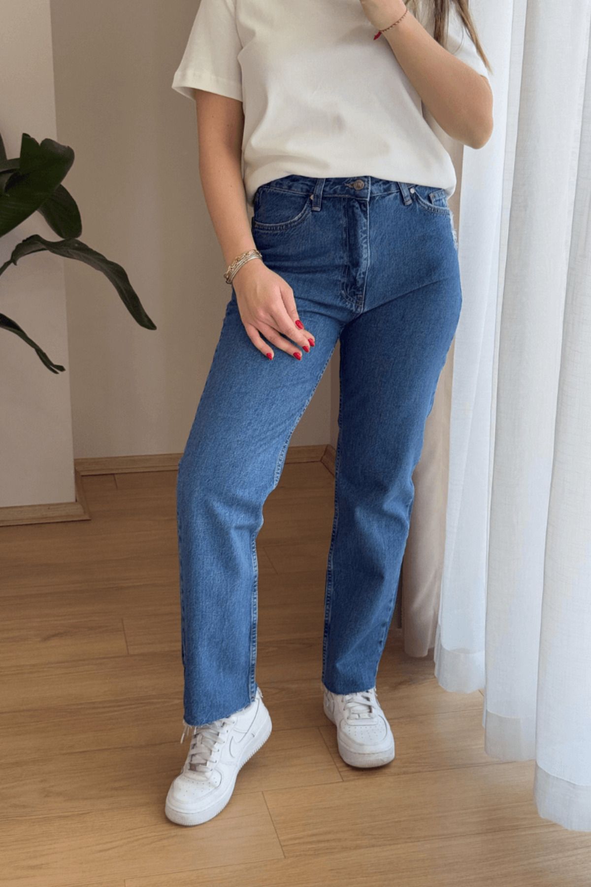 SEHOCO BUTİK %100 Pamuk Yüksek Bel Jean