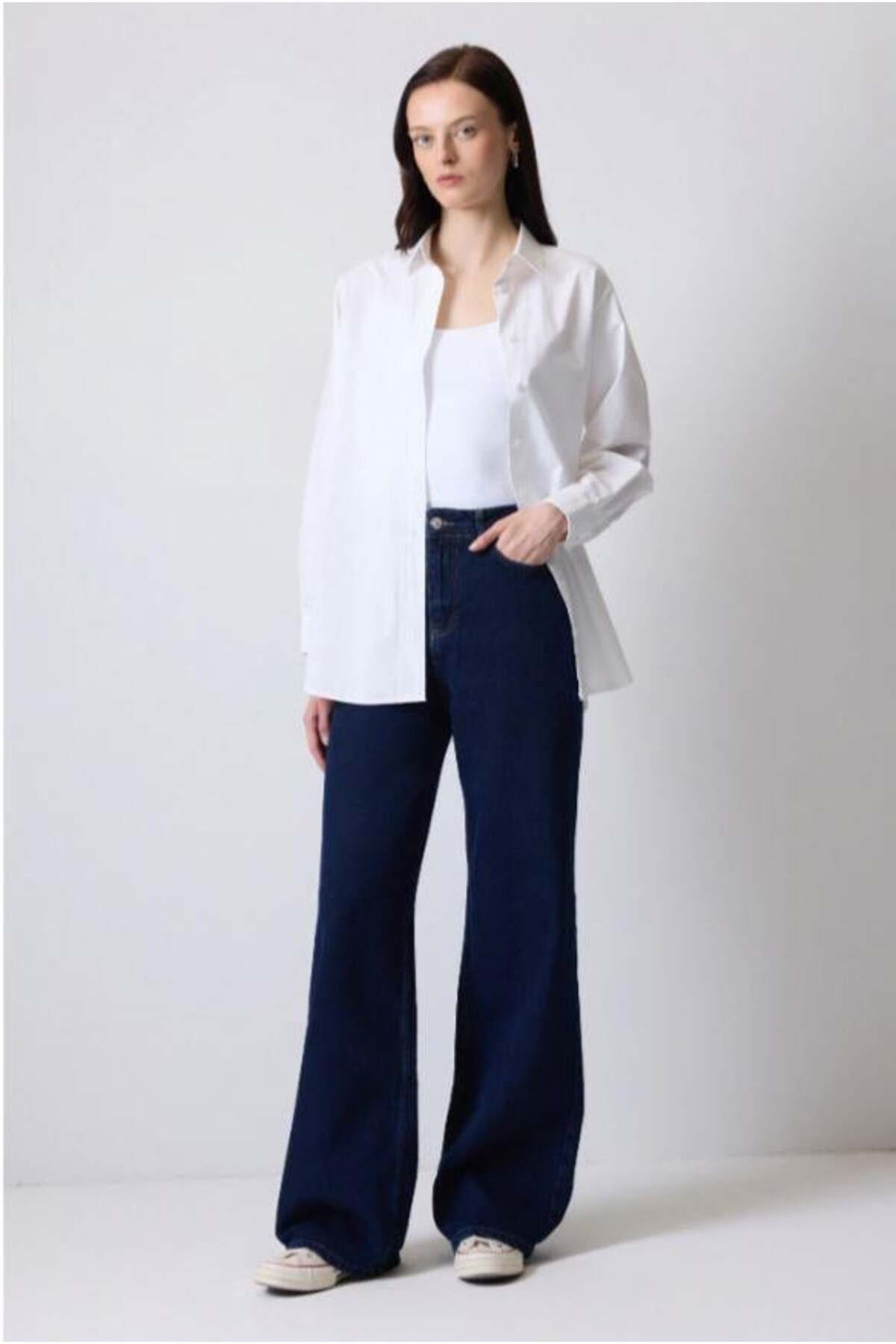 Touche Bol Paça Denim Pantolon Denim