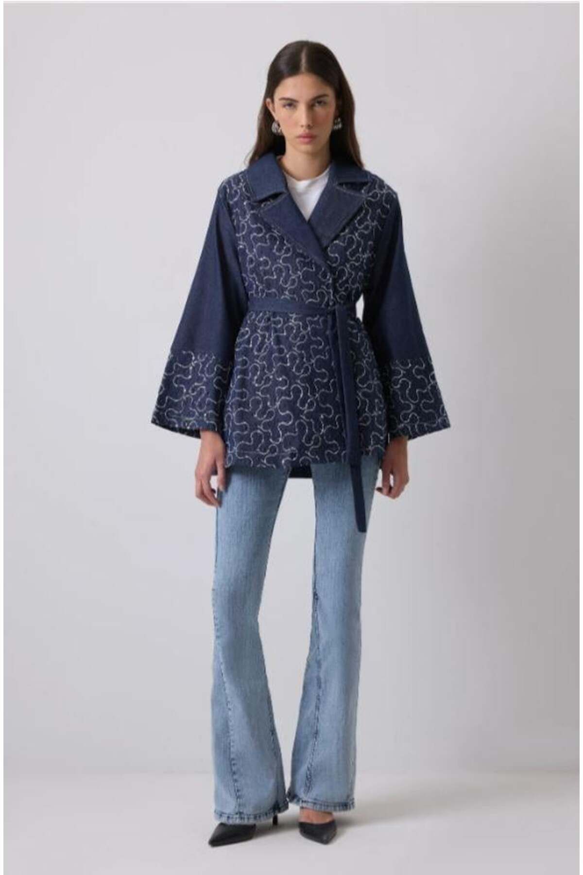 Touche Payet Detaylı Oversize Ceket Mavi