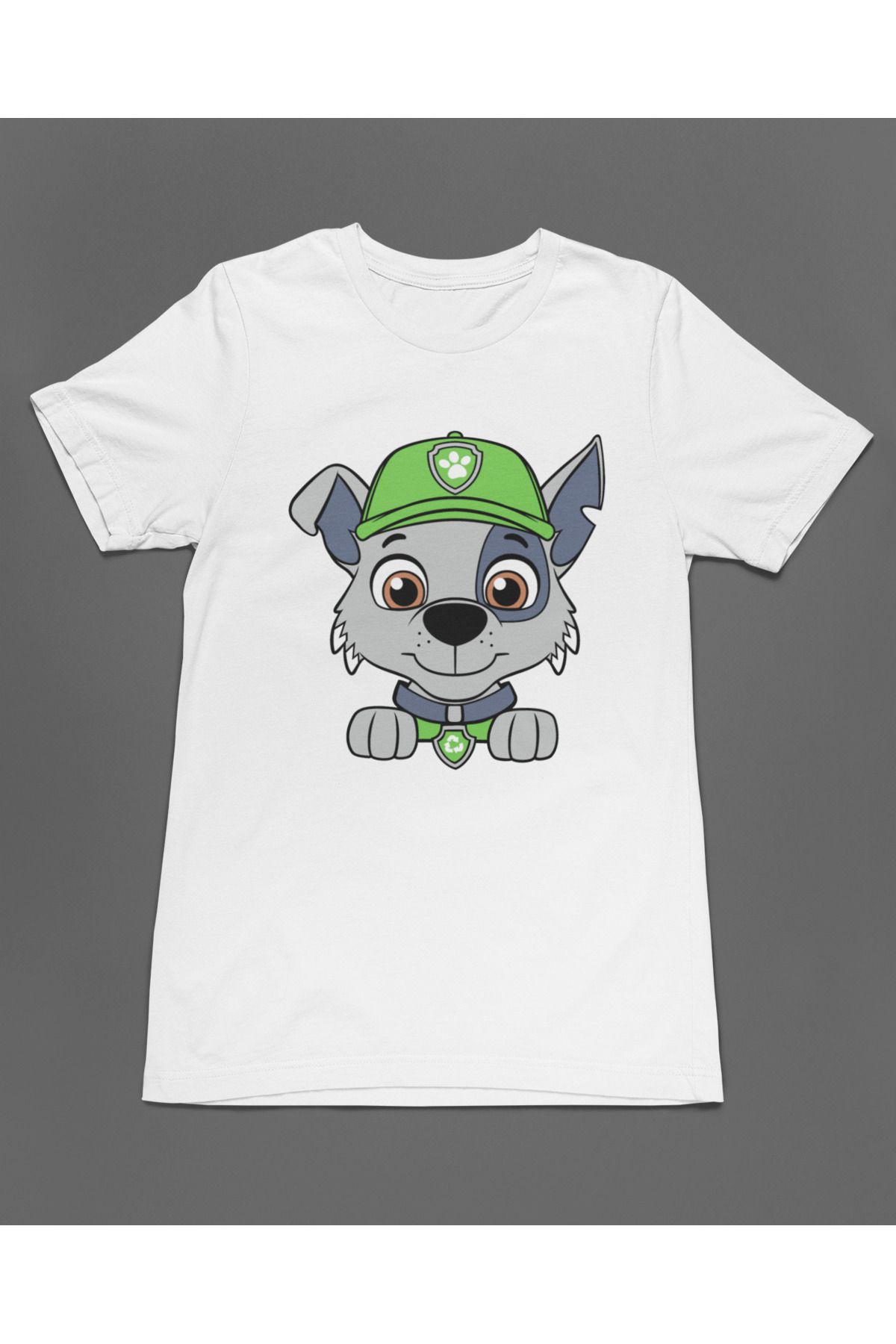 Bumeta Yeşil Şapkalı Kurtarıcı Rocky Paw Patrol Unisex Tişört T-Shirt