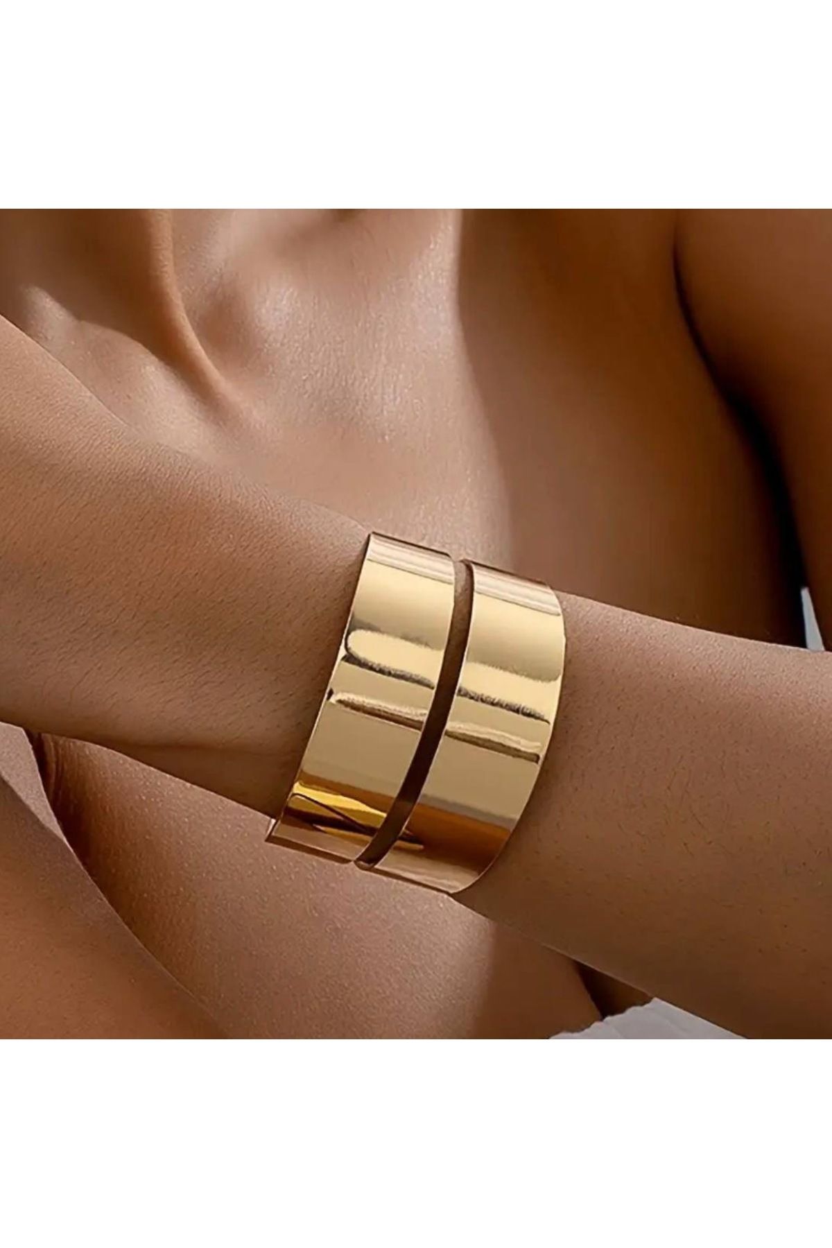 STEELVA Ayarlanabilir Metal Gold Bileklik