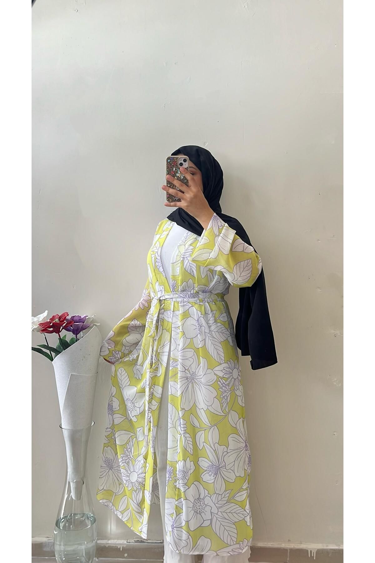 DİLEKBUTİK Yazlik şifon uzun kimono