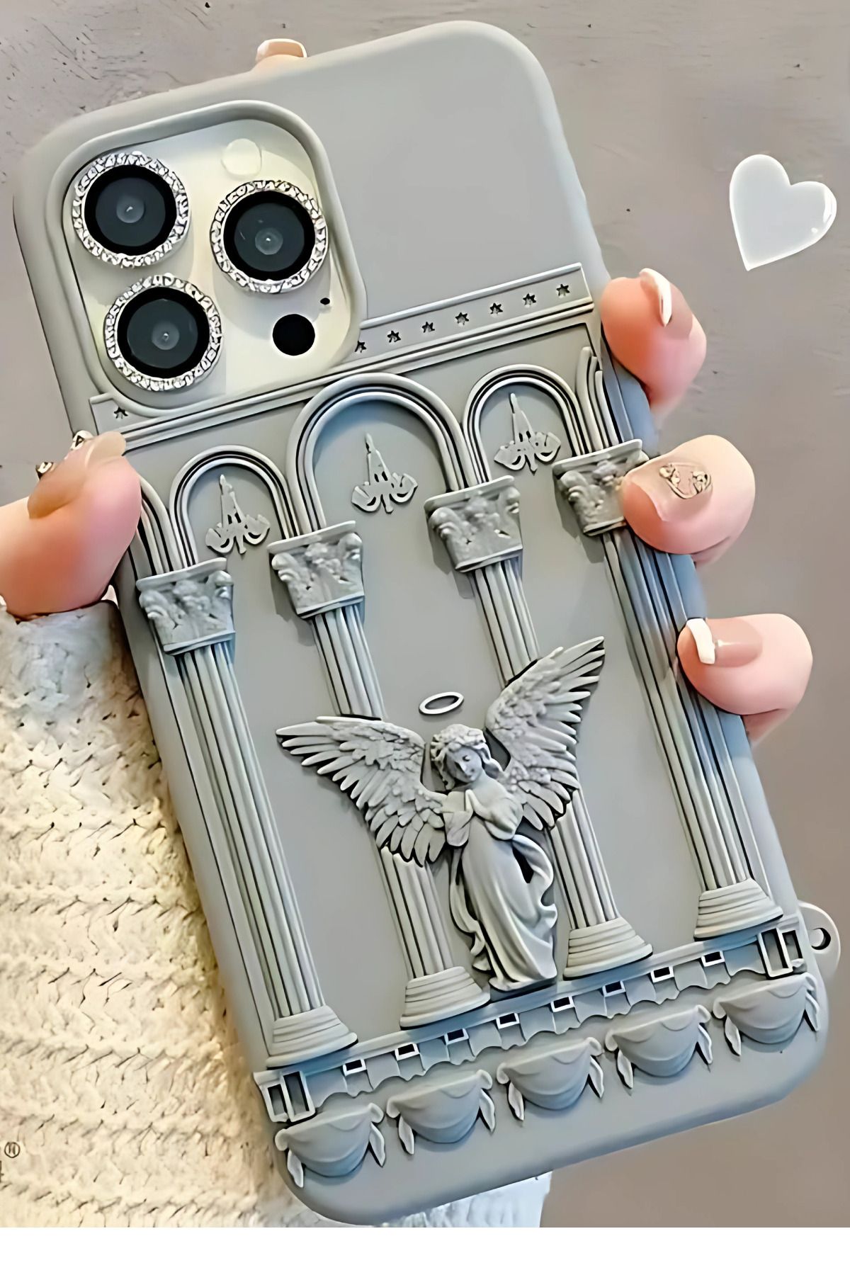 shop Iphone 15 Uyumlu Angel Antik Stil Melek Motifli Yumuşak Silikon Telefon Kılıfı