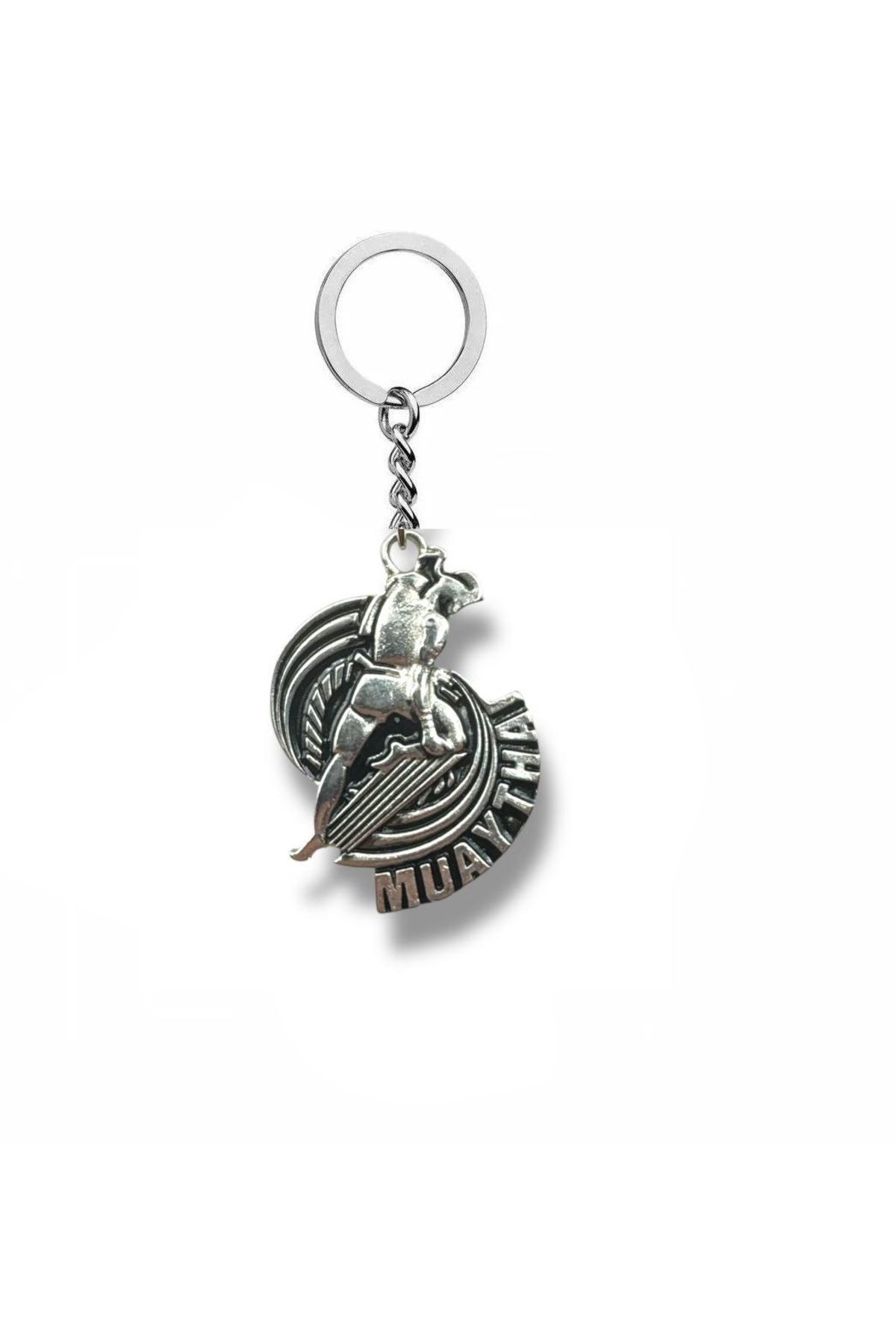 Herşey Nota Muay Thai Sembolü – Geleneksel Amblem Figürlü Unisex Metal Anahtarlık