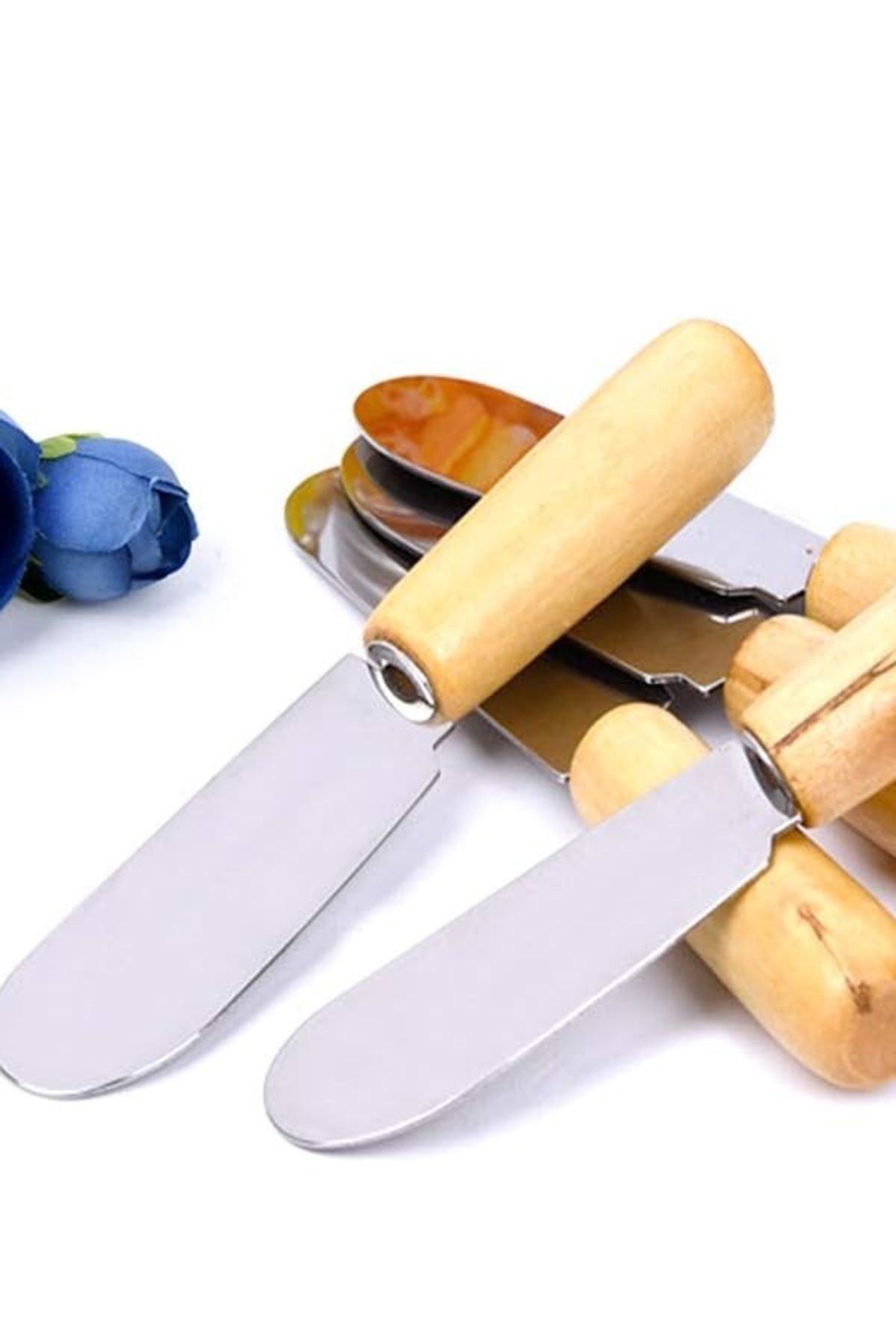 WENTER 6 Parça Bambu Saplı Tereyağı Sarelle Kaymak Bıçağı WENTER Bıçak