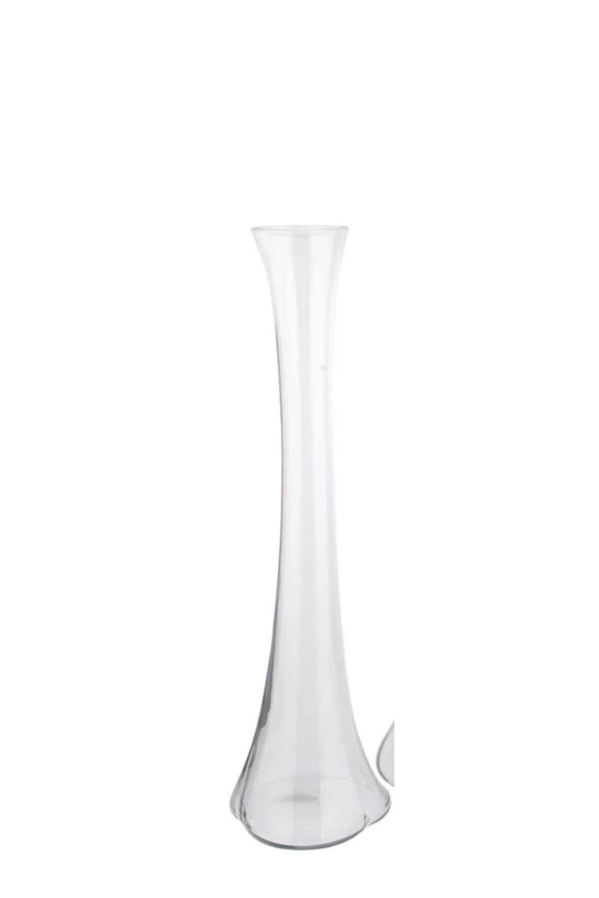 Elioure 60 cm şeffaf fil ayaklı güzel vazo, şeffaf tasarım ile şıklık katar