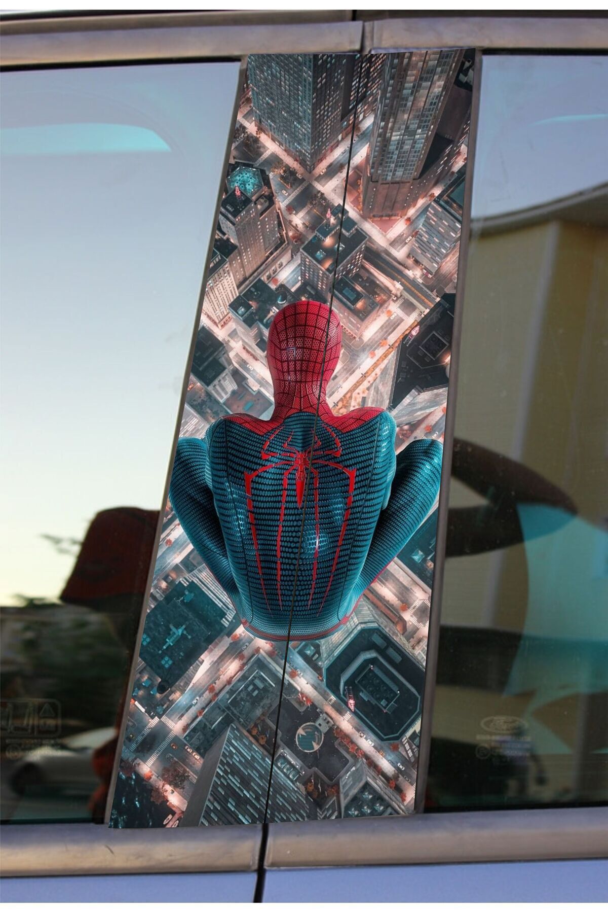 MS Major Selection Spider Baskılı Araç Kapı Direk Kaplama Folyo Sticker 2'li (Sağ&Sol)