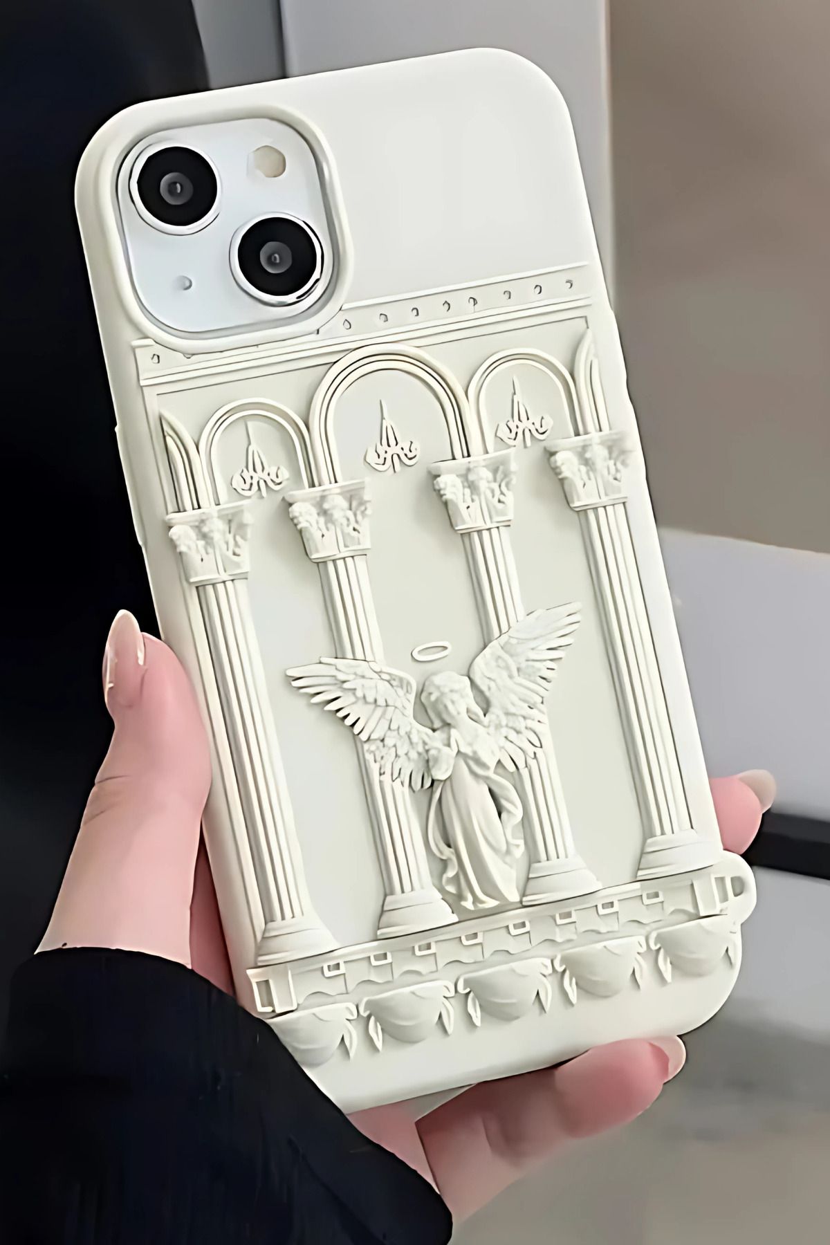 shop Iphone 14 Pro Max Uyumlu Angel Antik Stil Melek Motifli Yumuşak Silikon Telefon Kılıfı